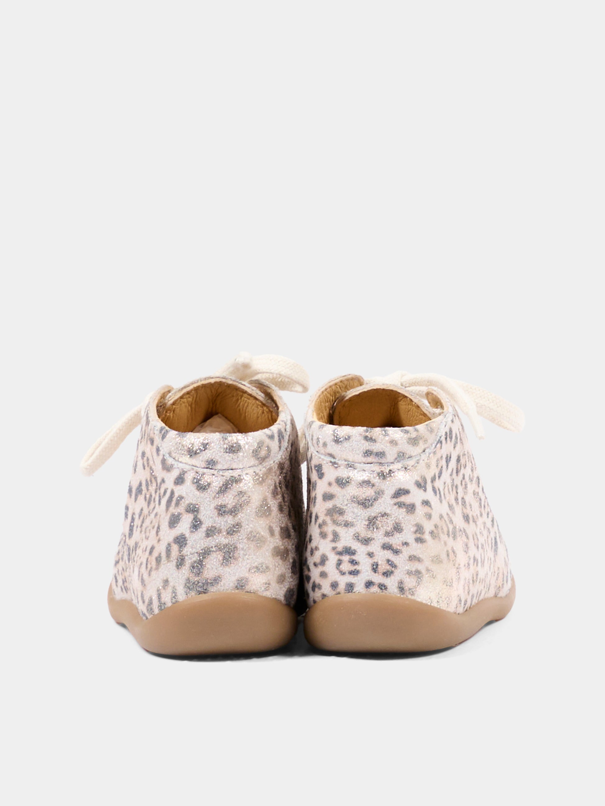 Stringata bianca Stand Up Bottine per bambina animalier,Pom D'api,U 1 AA AO04 09 BIANCO PLATINO