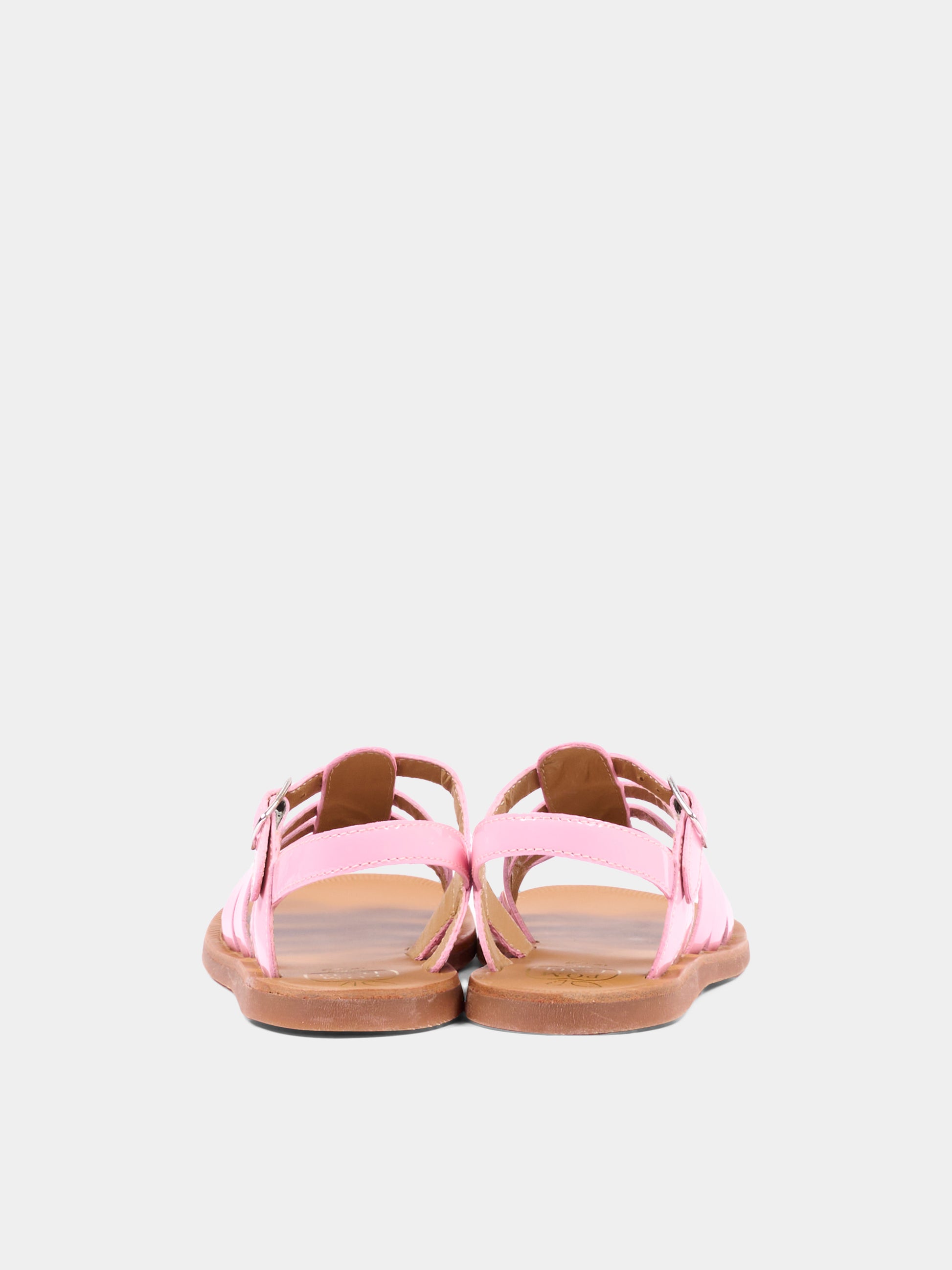 Sandali rosa per bambina in vernice,Pom D'api,U 1 FA VR04 12 PINK CANDY