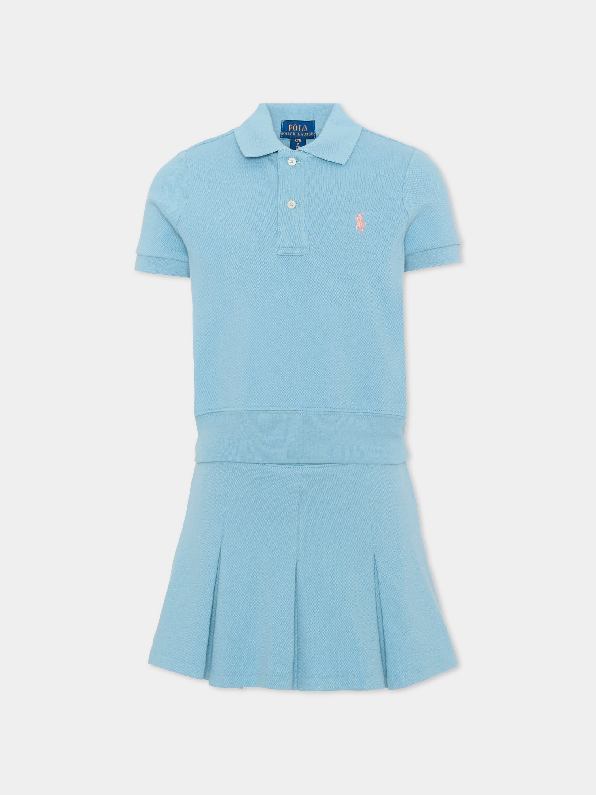 Completo sportivo celeste per bambina,Ralph Lauren Kids,B19943001