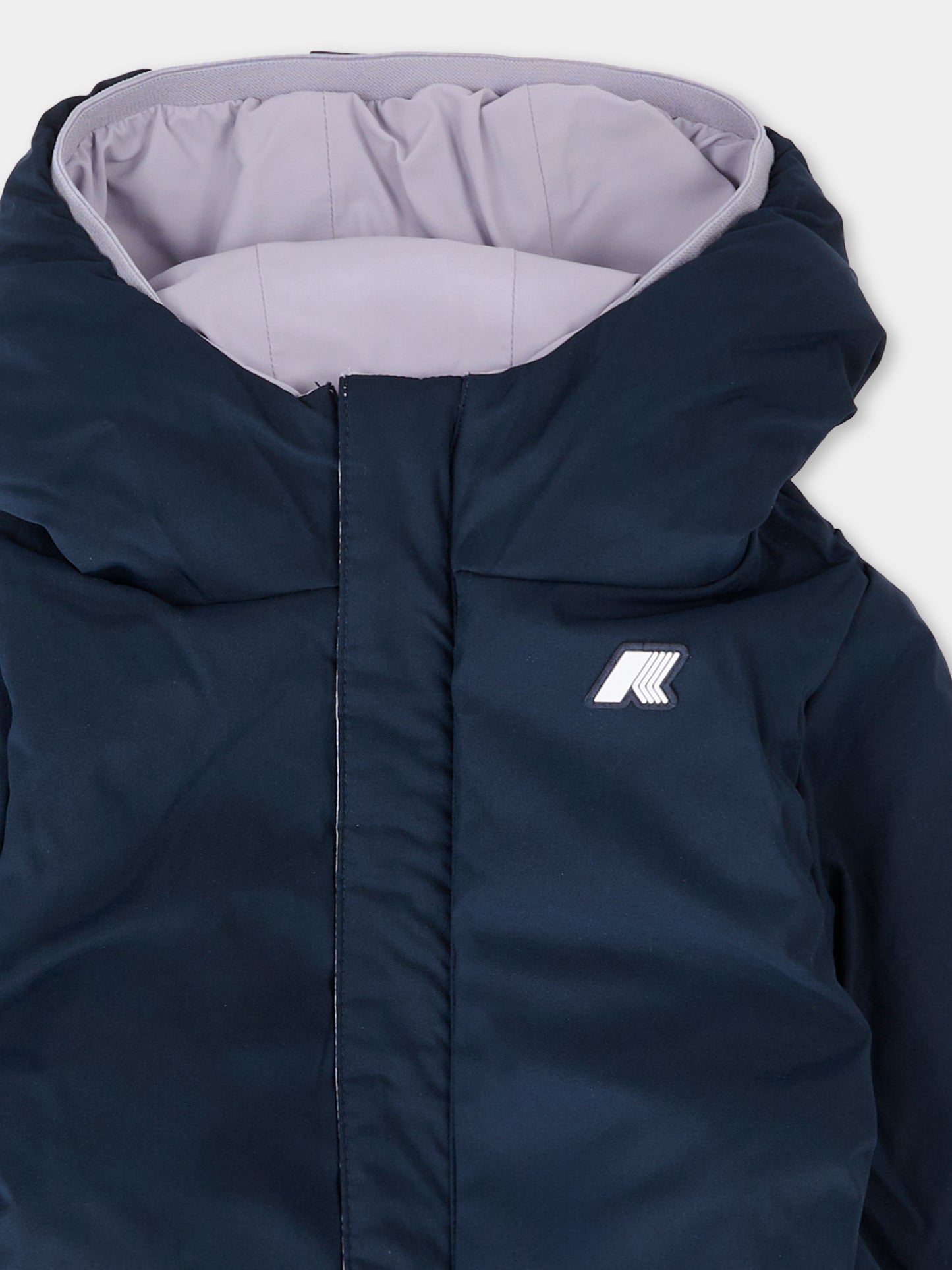 Piumino reversibile Jack St Warm viola per neonata con logo,K-way,K71338W BBG