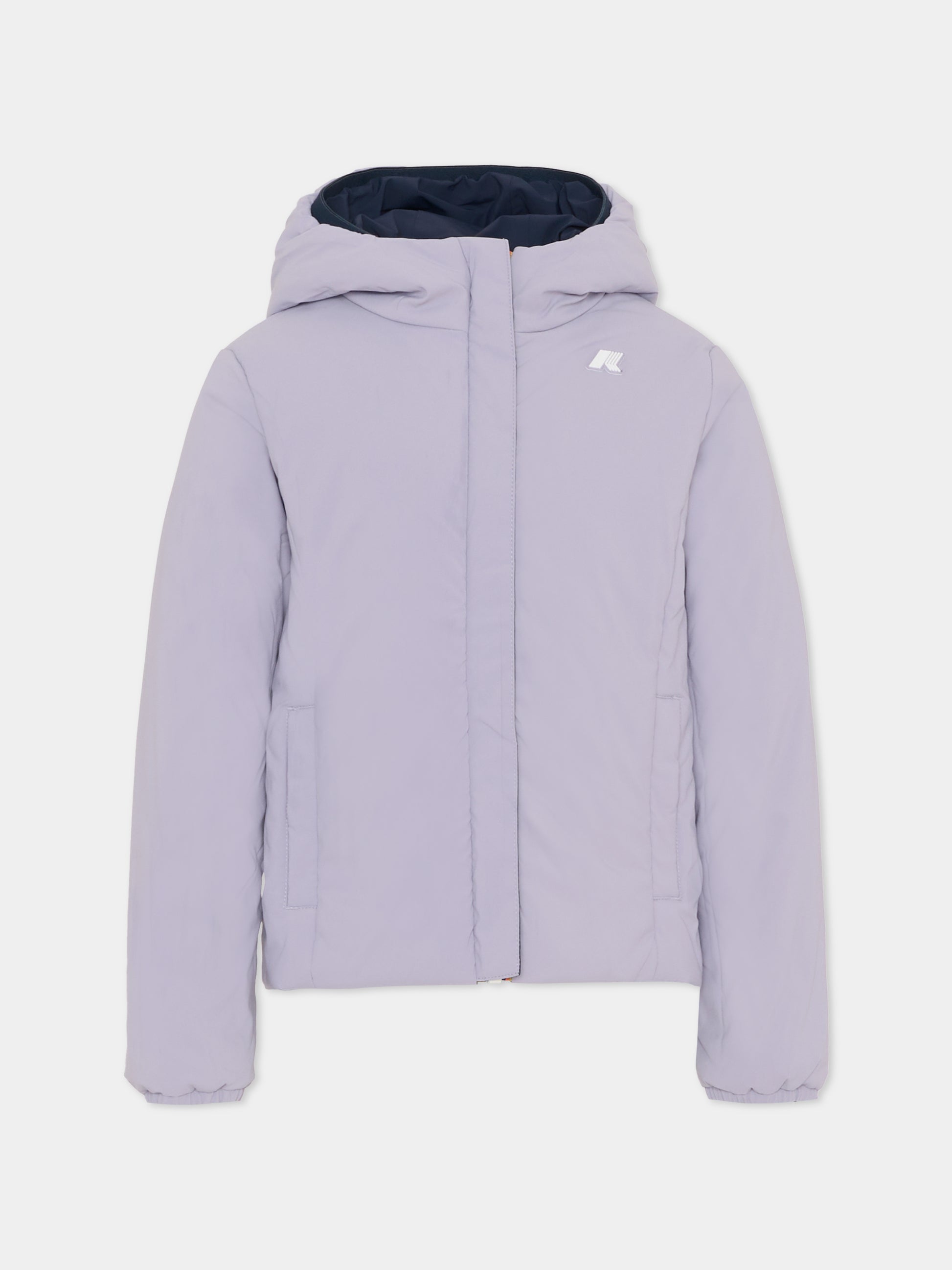 Piumino reversibile blu Lily St Warm per bambina con logo,K-way,K71339W BBJ