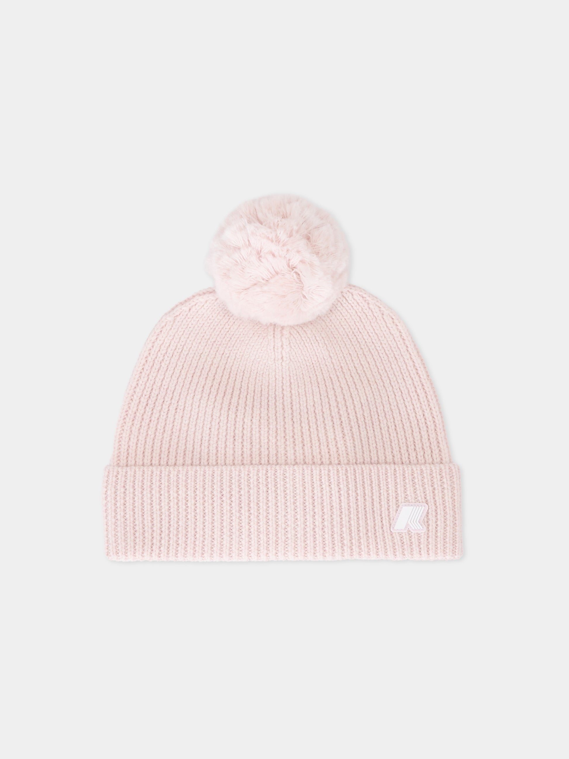 Berretto rosa per bambina con logo,K-way,K31359W KAL