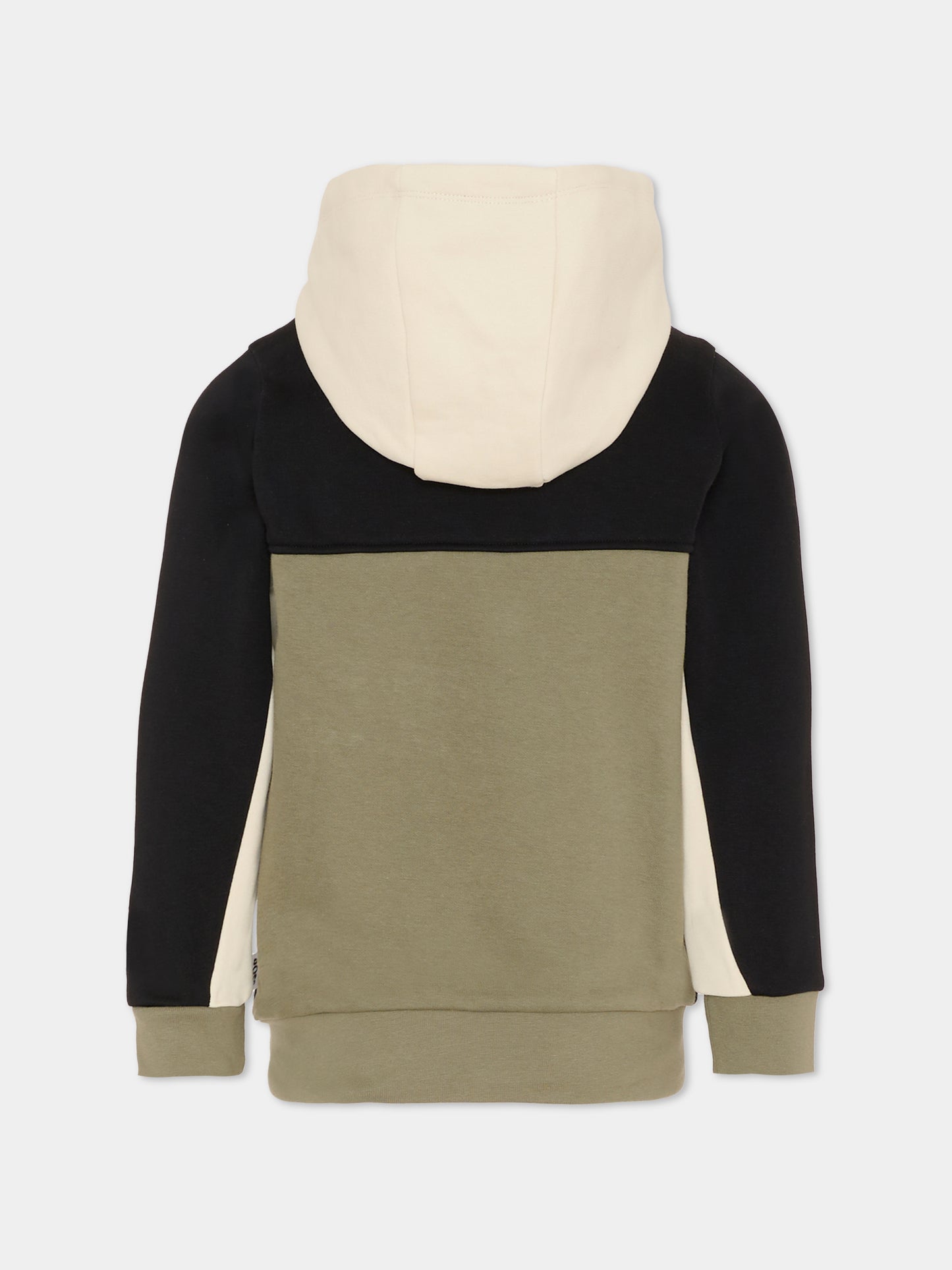 Felpa verde per bambino con logo nero,Boss,J52322 724