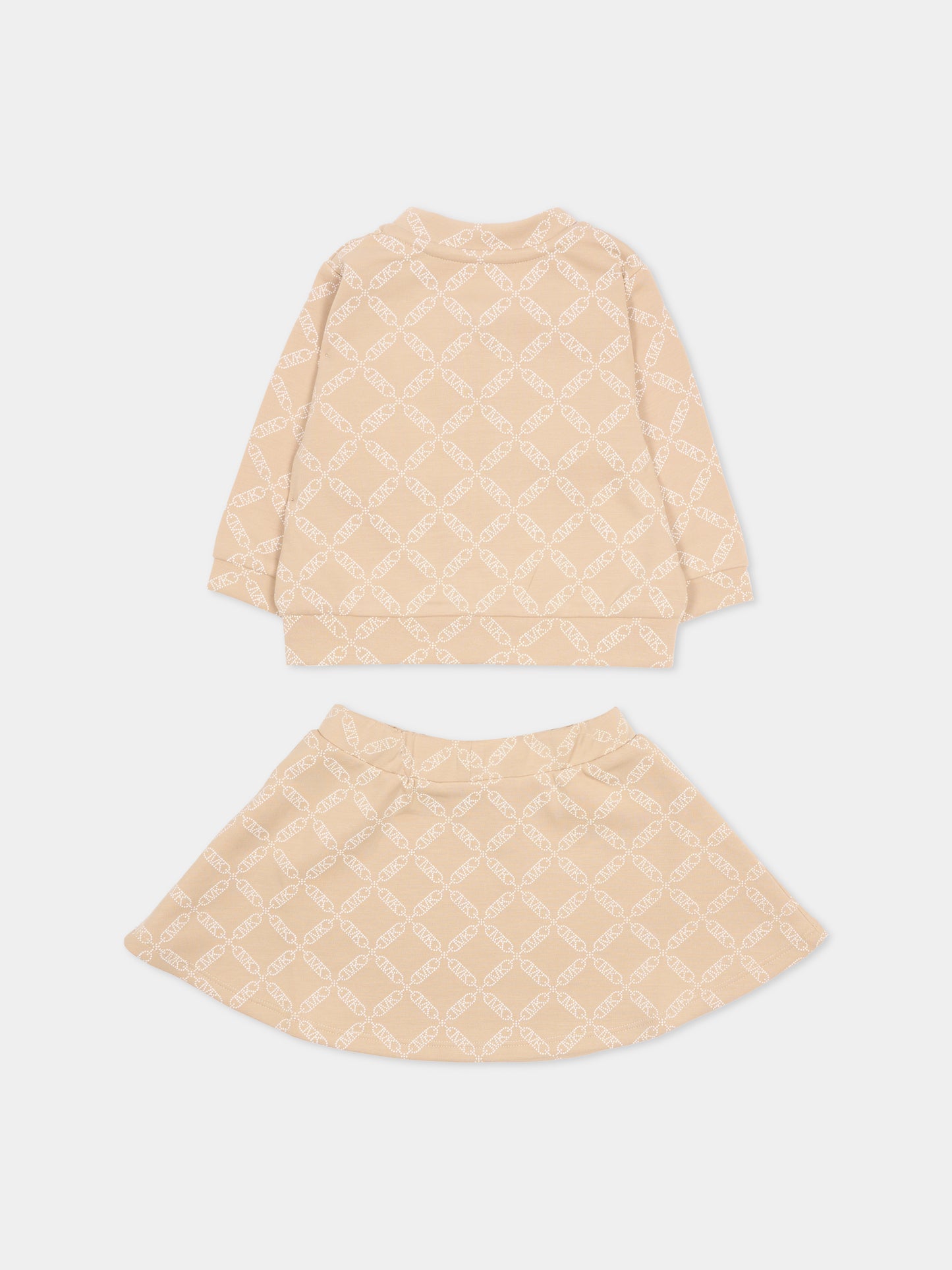 Completo beige per neonata con logo,Michael Kors,R30502 23B