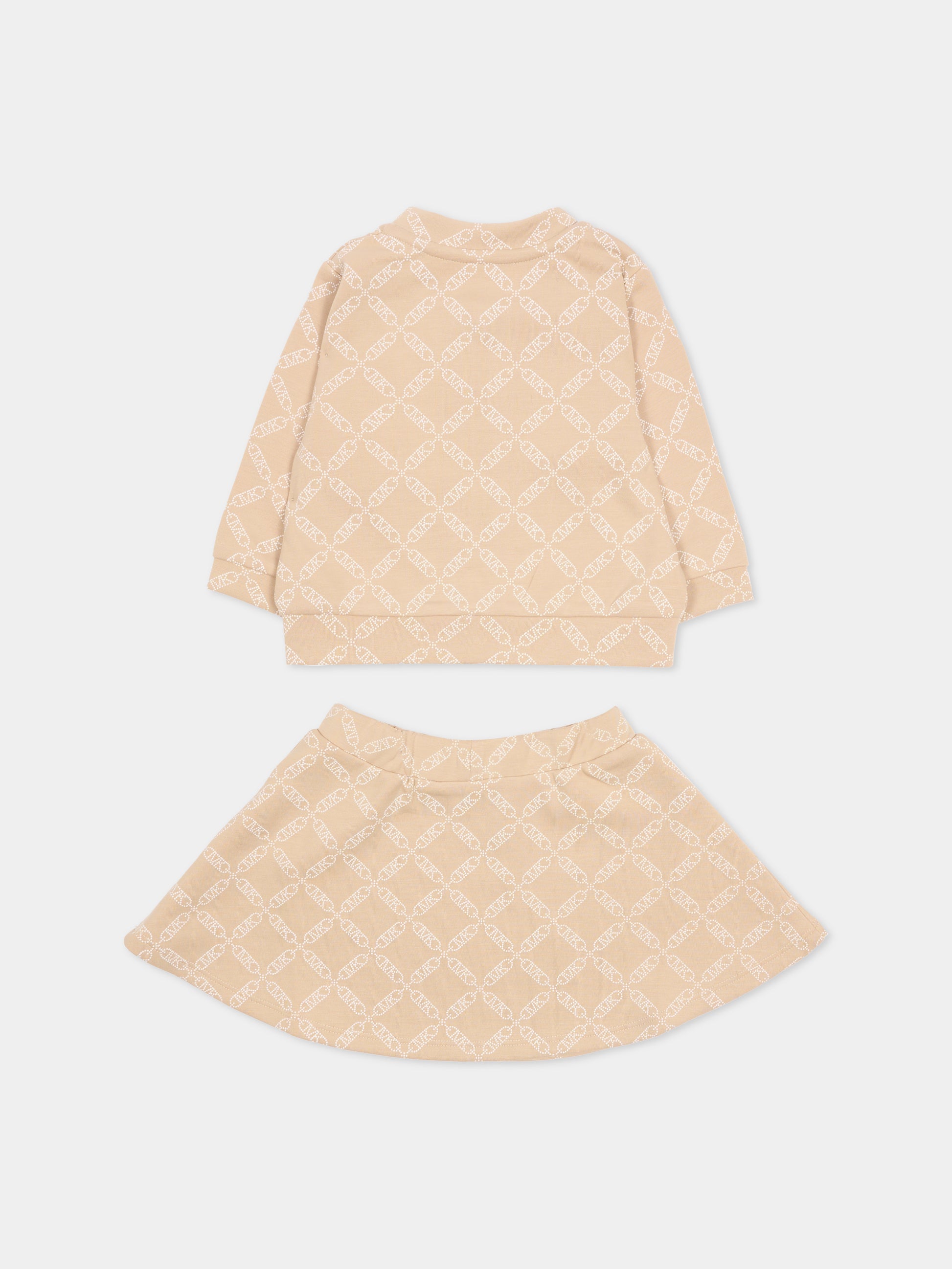 Completo beige per neonata con logo,Michael Kors,R30502 23B
