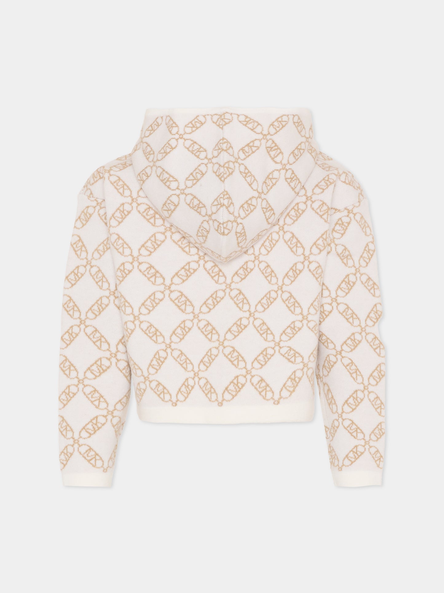 Felpa avorio per bambina con logo beige,Michael Kors,R30470 N52