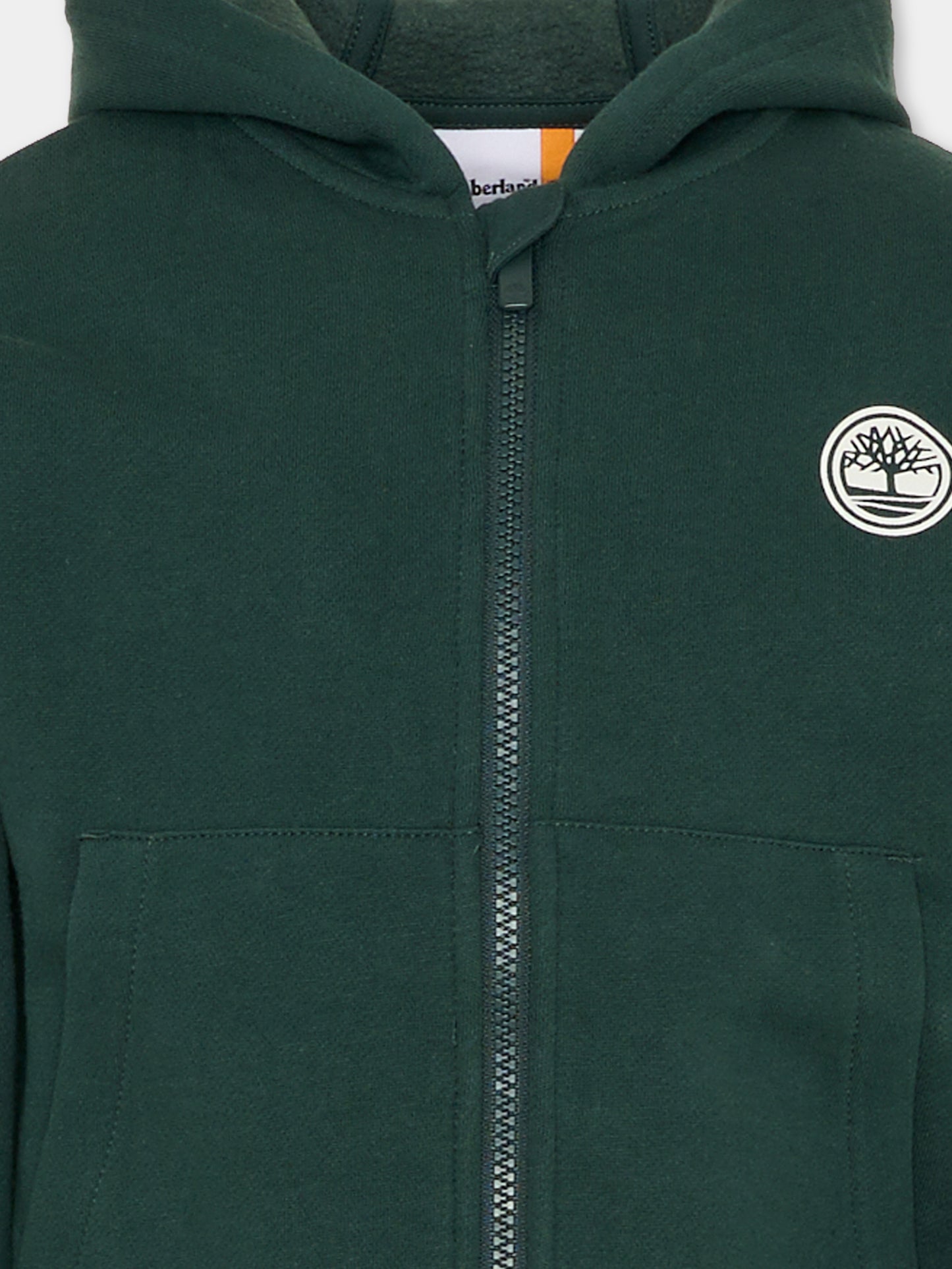 Felpa verde per bambino con logo bianco,Timberland,T60560 672