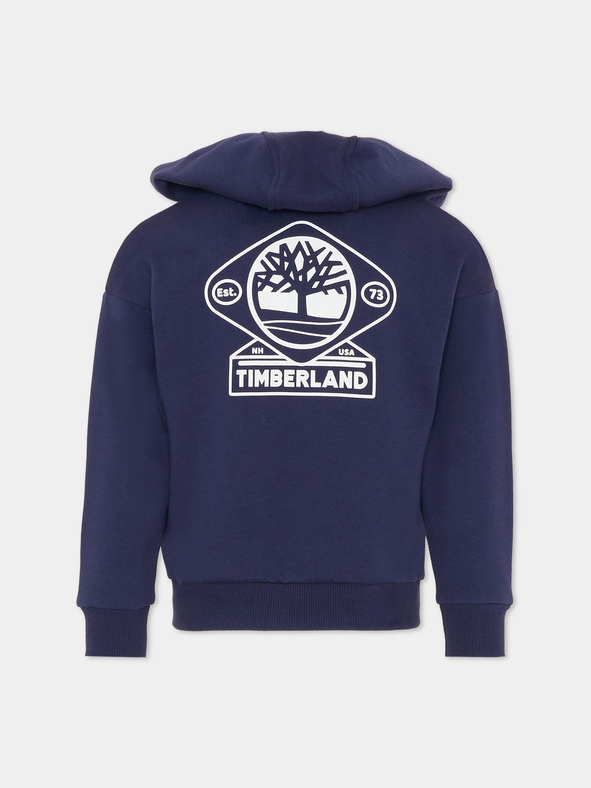 Felpa blu per bambino con logo bianco,Timberland,T60560 85T