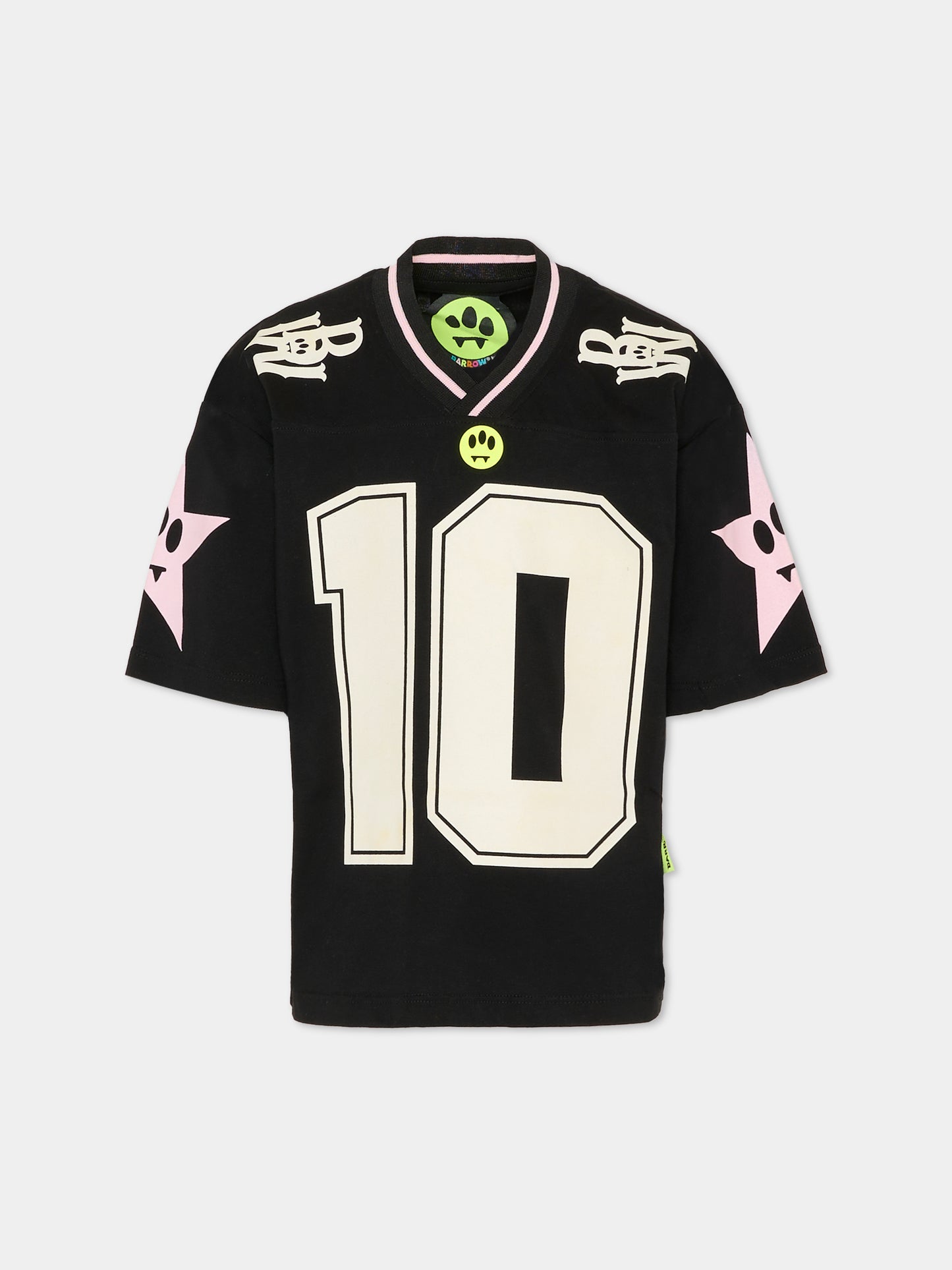 T-shirt nera per bambina con logo,Barrow,F5BKJGTH195 110