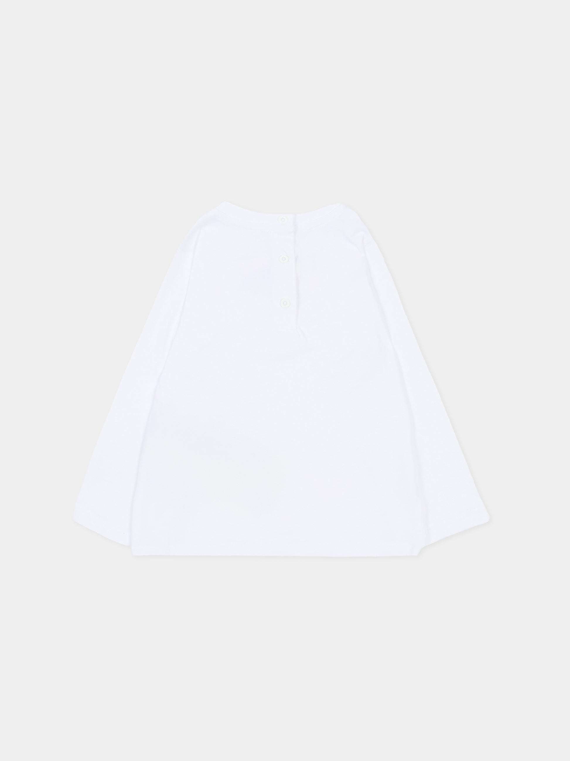 T-shirt bianca con papillon per neonato,Balmain Kids,BX8590 Z3186 100NE