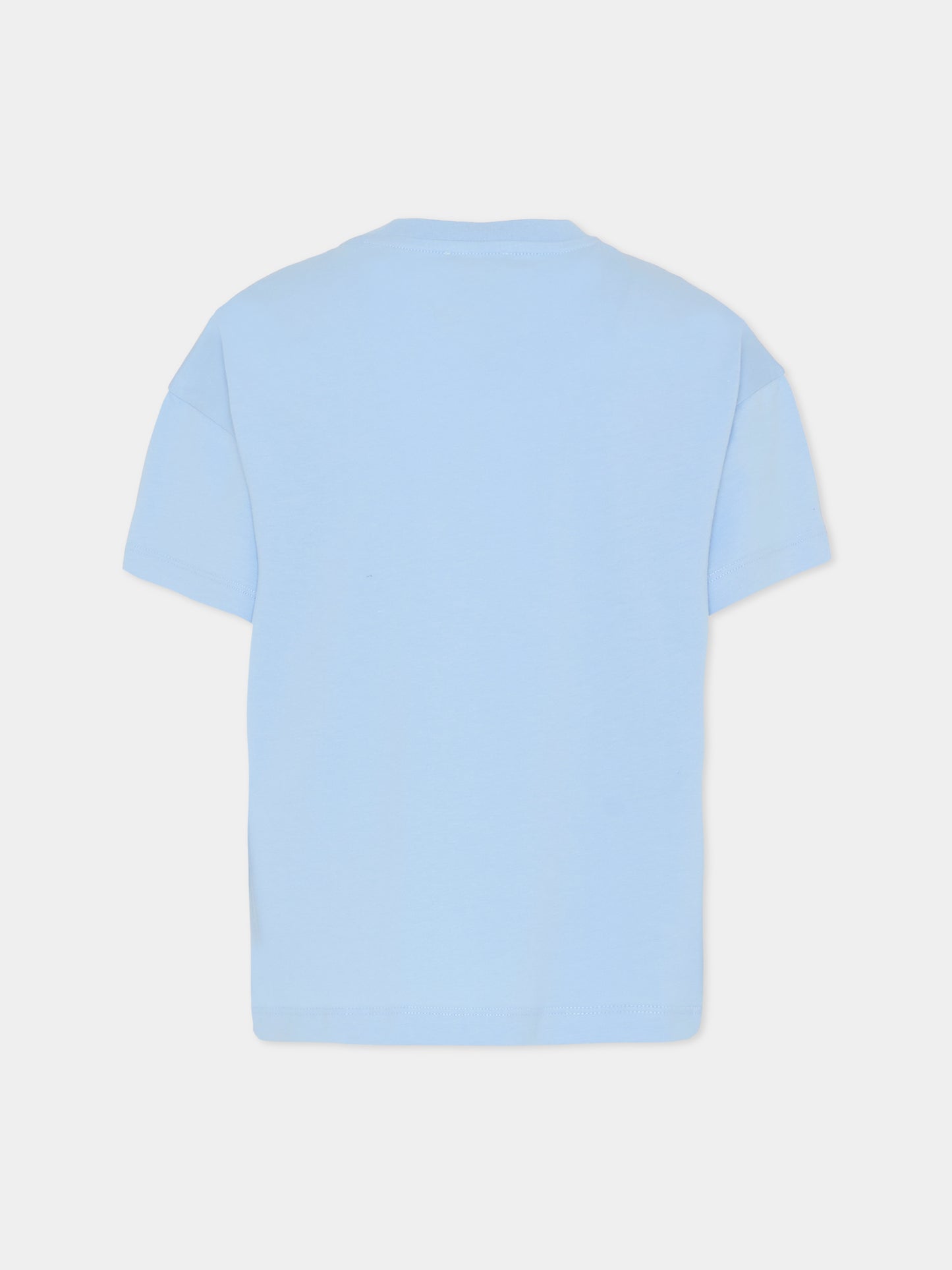 T-shirt celeste con Pegaso per bambini,Etro,GX8P41 Z3186 650