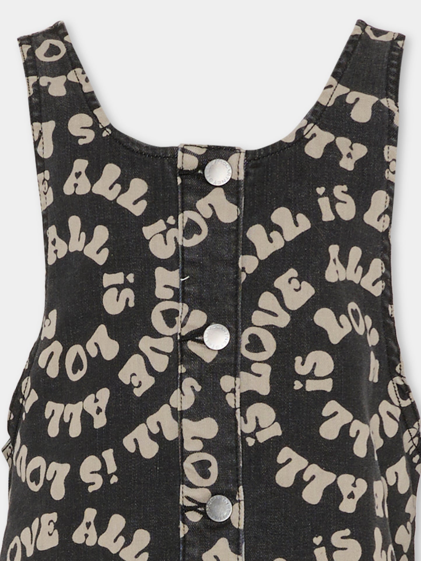Scamiciato nero con stampa all over per bambina,Stella Mccartney Kids,TX1C62 Z3113 961BC