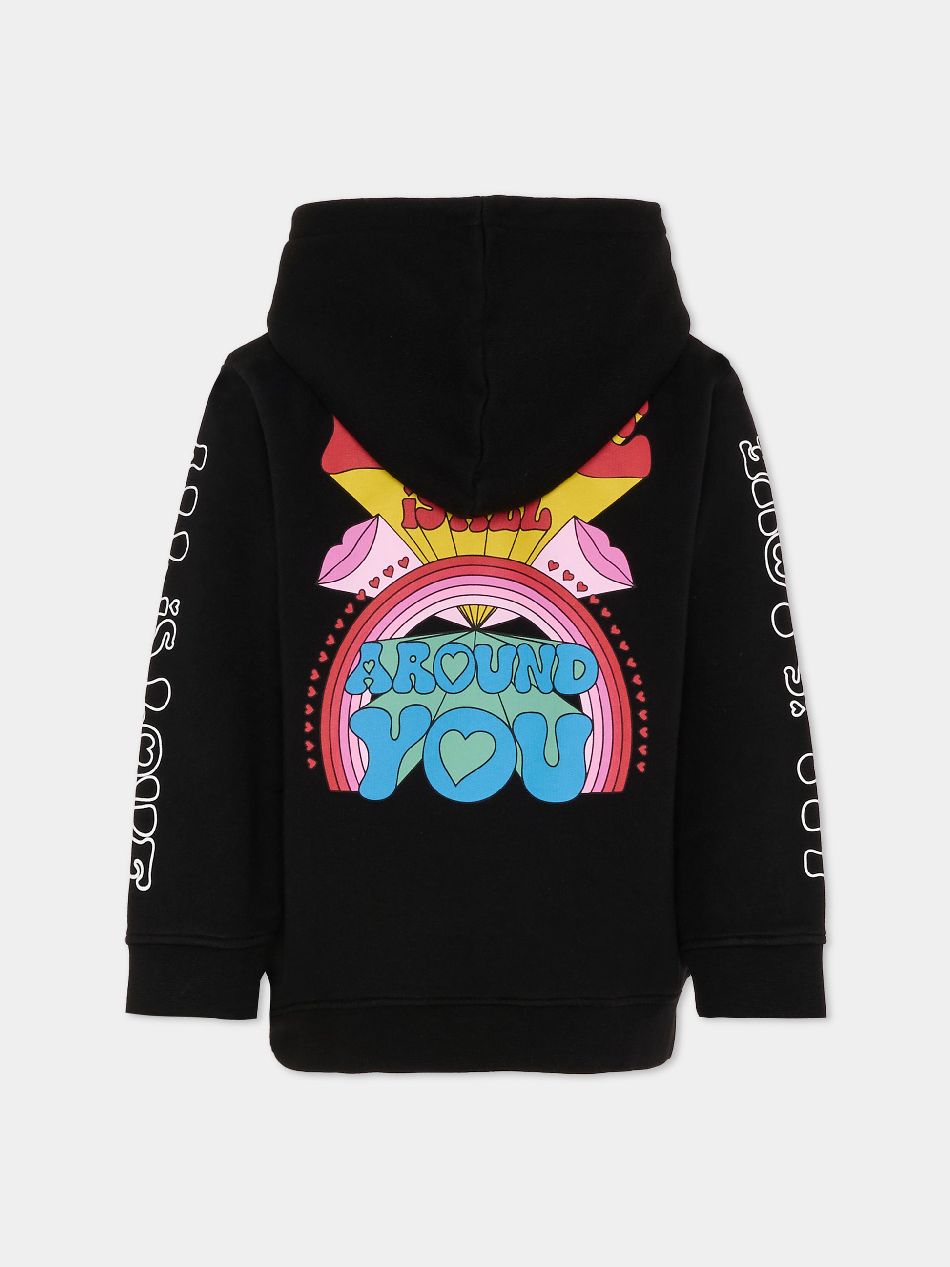 Felpa nera con stampa Love per bambina,Stella Mccartney Kids,TX4B90 Z0453 961