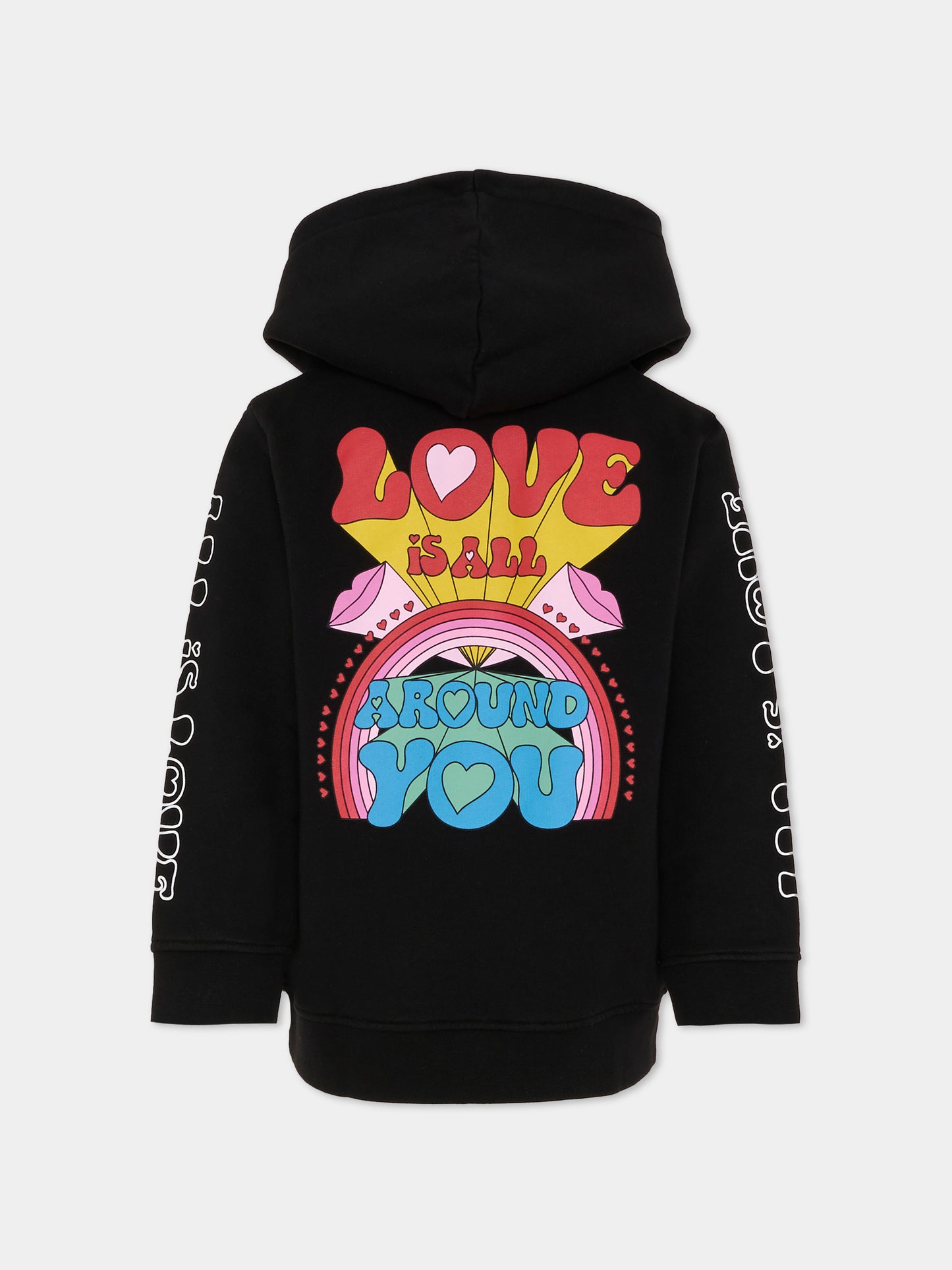 Felpa nera con stampa Love per bambina,Stella Mccartney Kids,TX4B90 Z0453 961