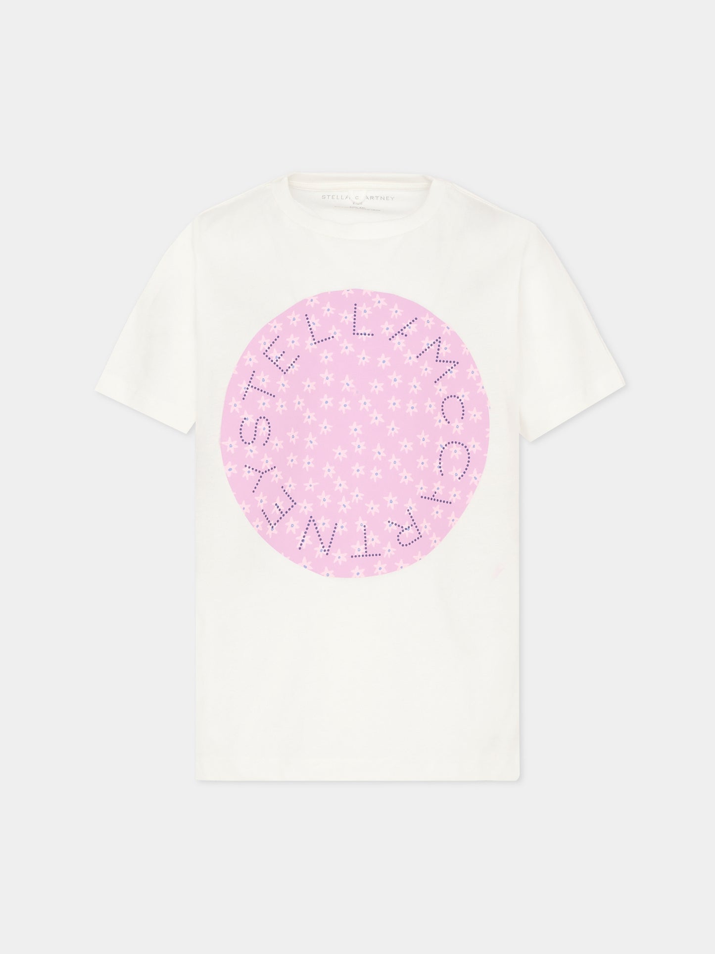 T-shirt bianca con logo per bambina,Stella Mccartney Kids,TX8B21 Z0434 101