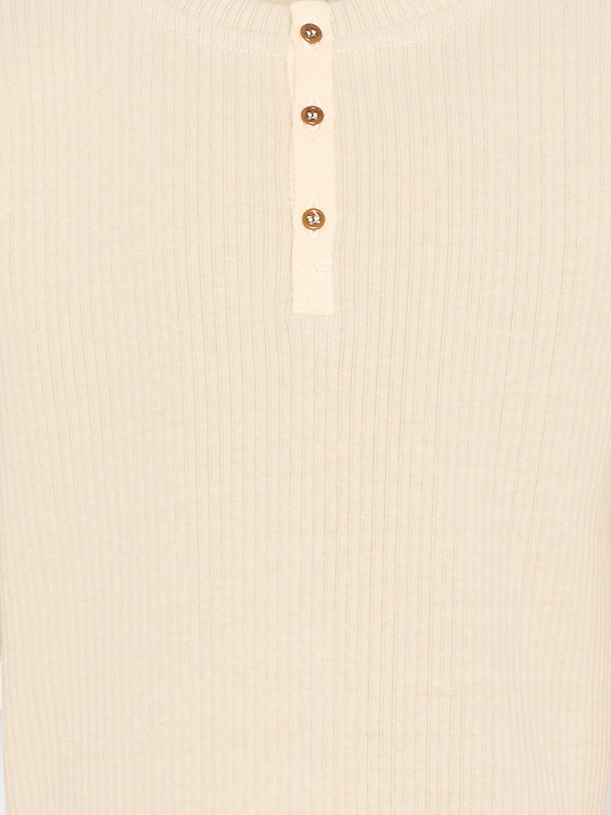 T-Shirt beige per bambini a coste,Vélocipède,VLC-AW25/26-TS002 OYSTER