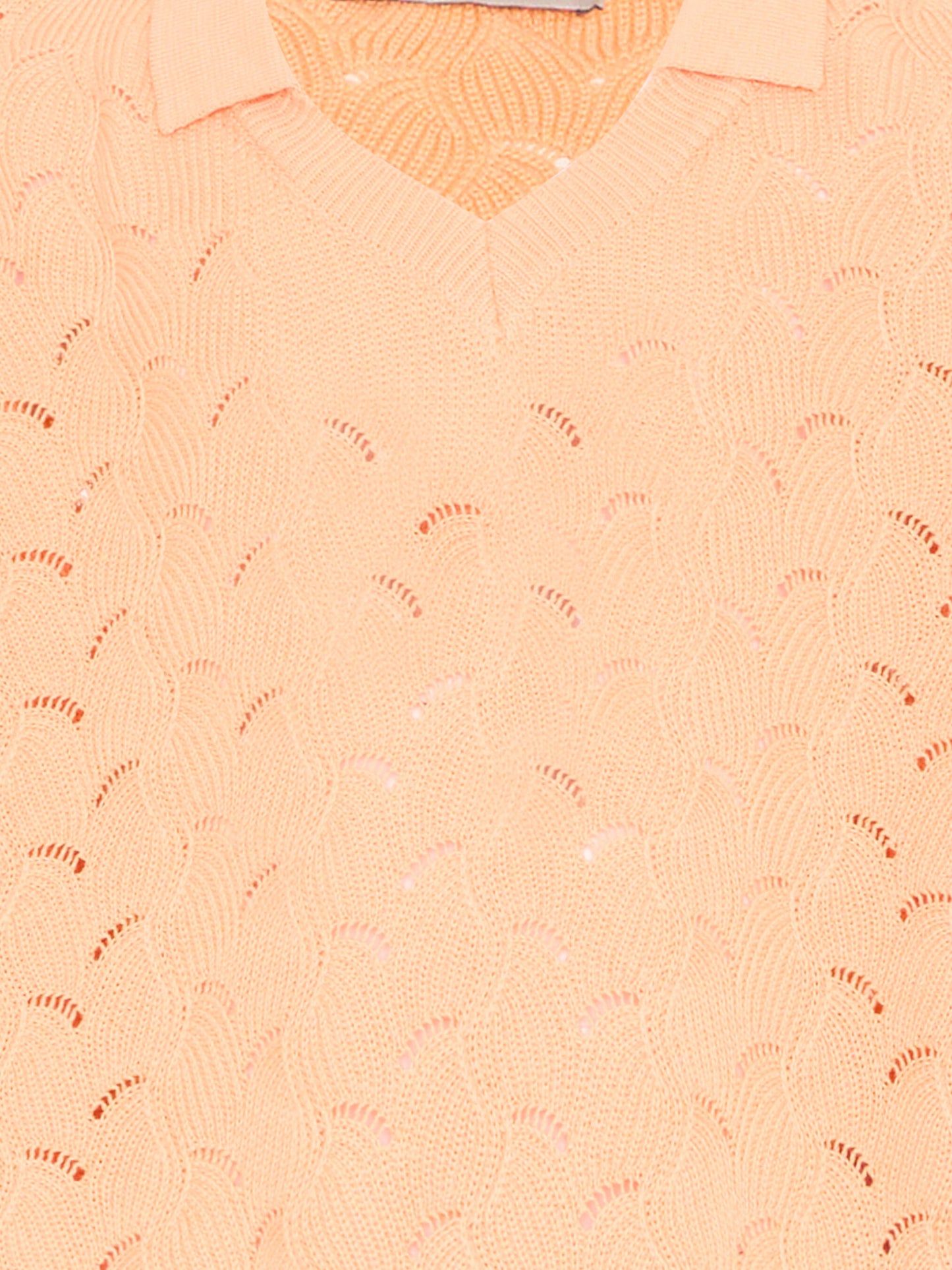 Maglione arancione per bambina traforato,Vélocipède,SAMI SWEATER PEACH