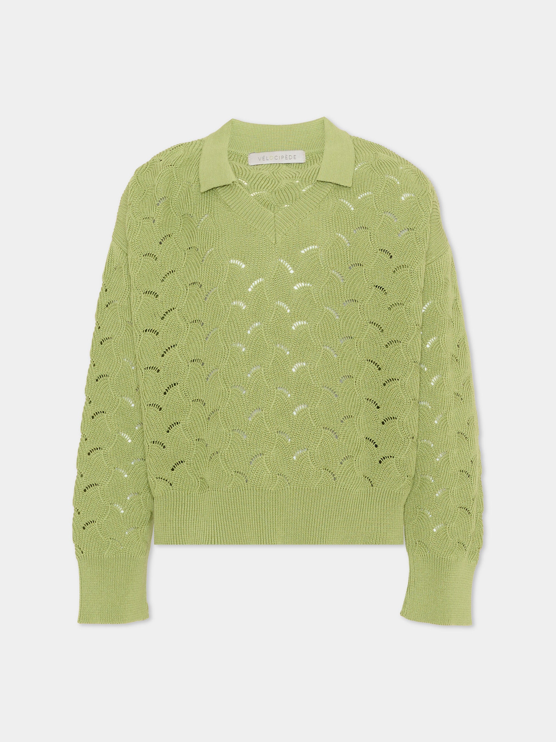 Maglione verde per bambini traforato,Vélocipède,SAMI SWEATER GREEN