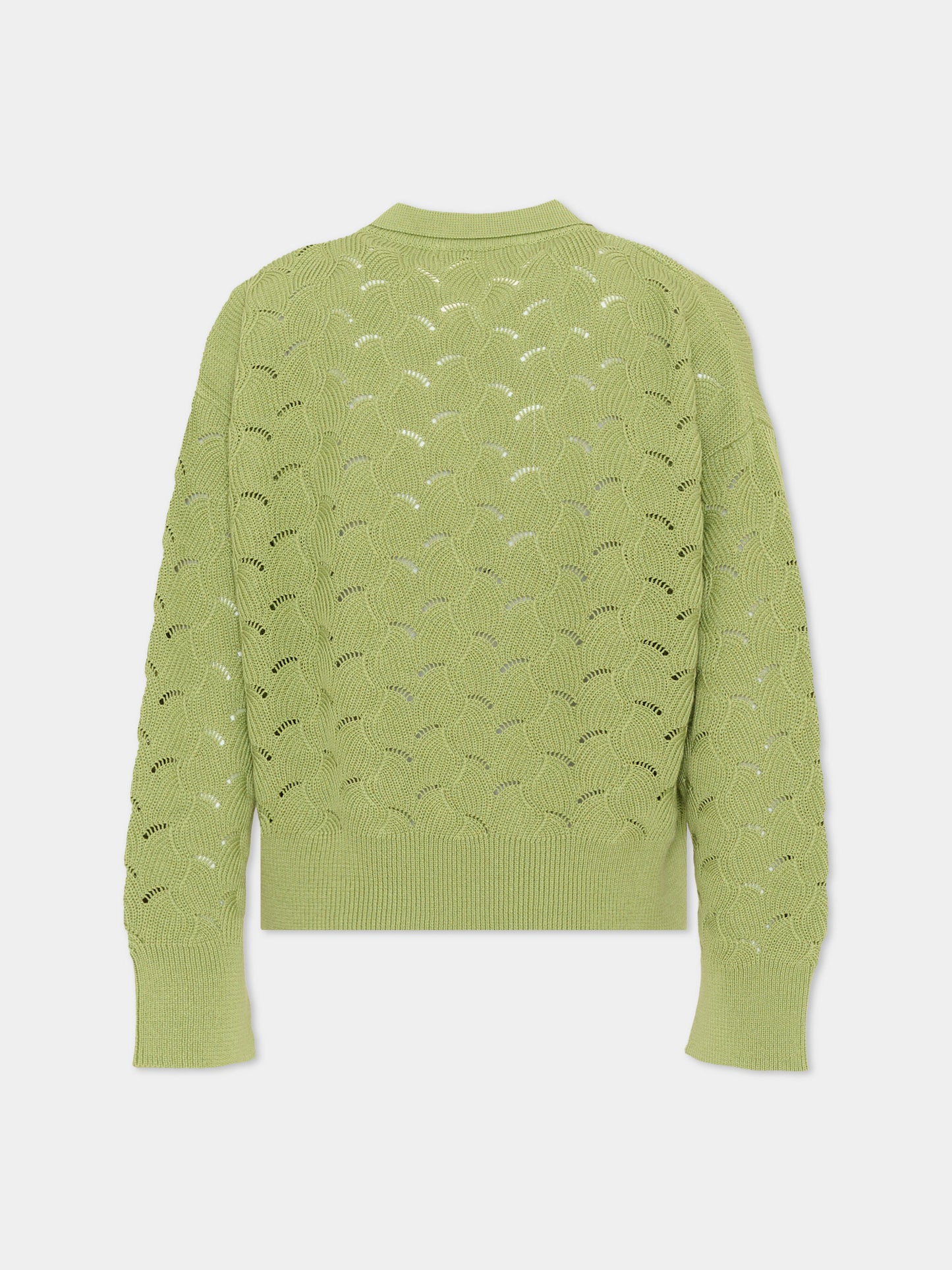 Maglione verde per bambini traforato,Vélocipède,SAMI SWEATER GREEN