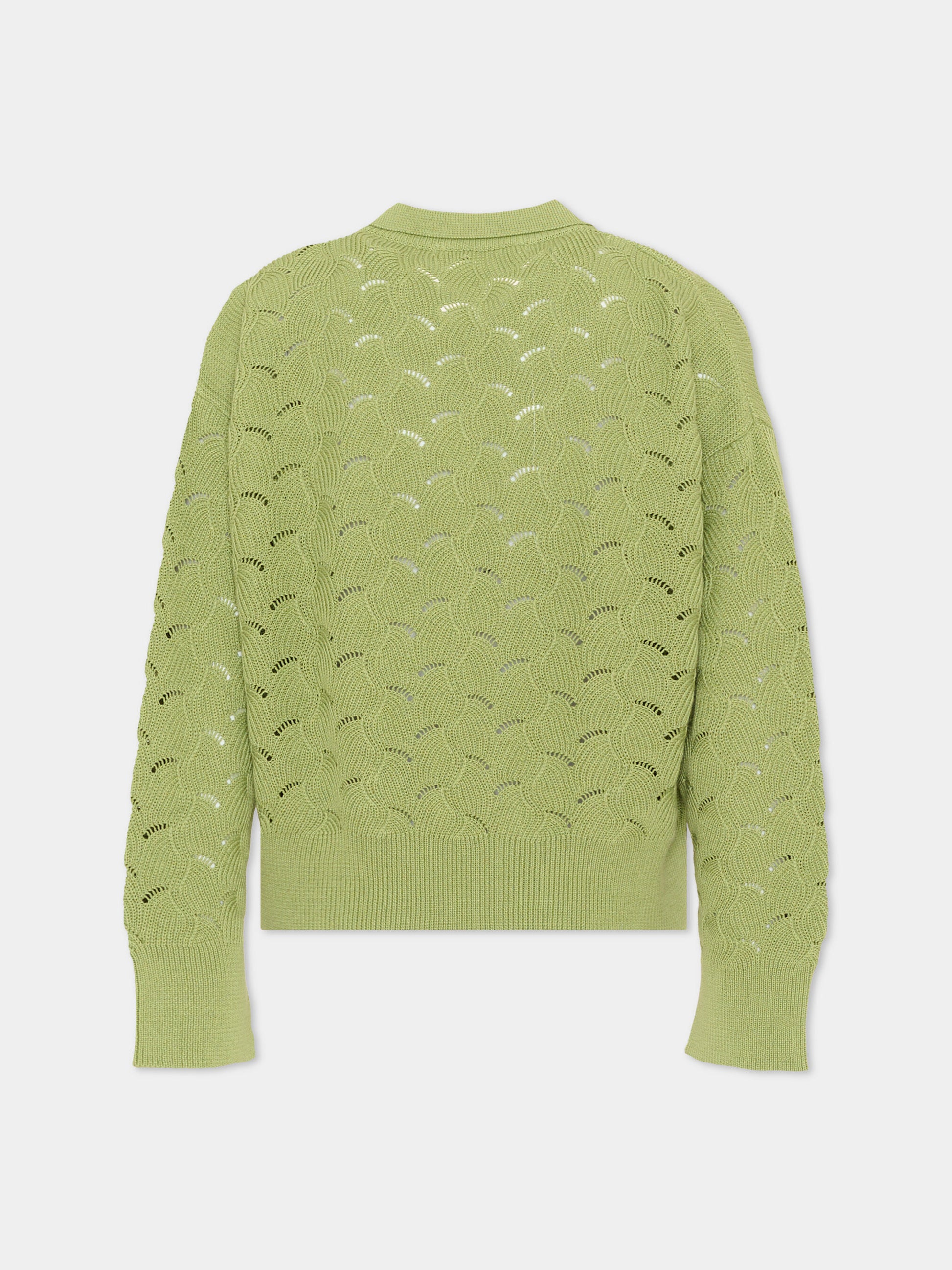 Maglione verde per bambini traforato,Vélocipède,SAMI SWEATER GREEN