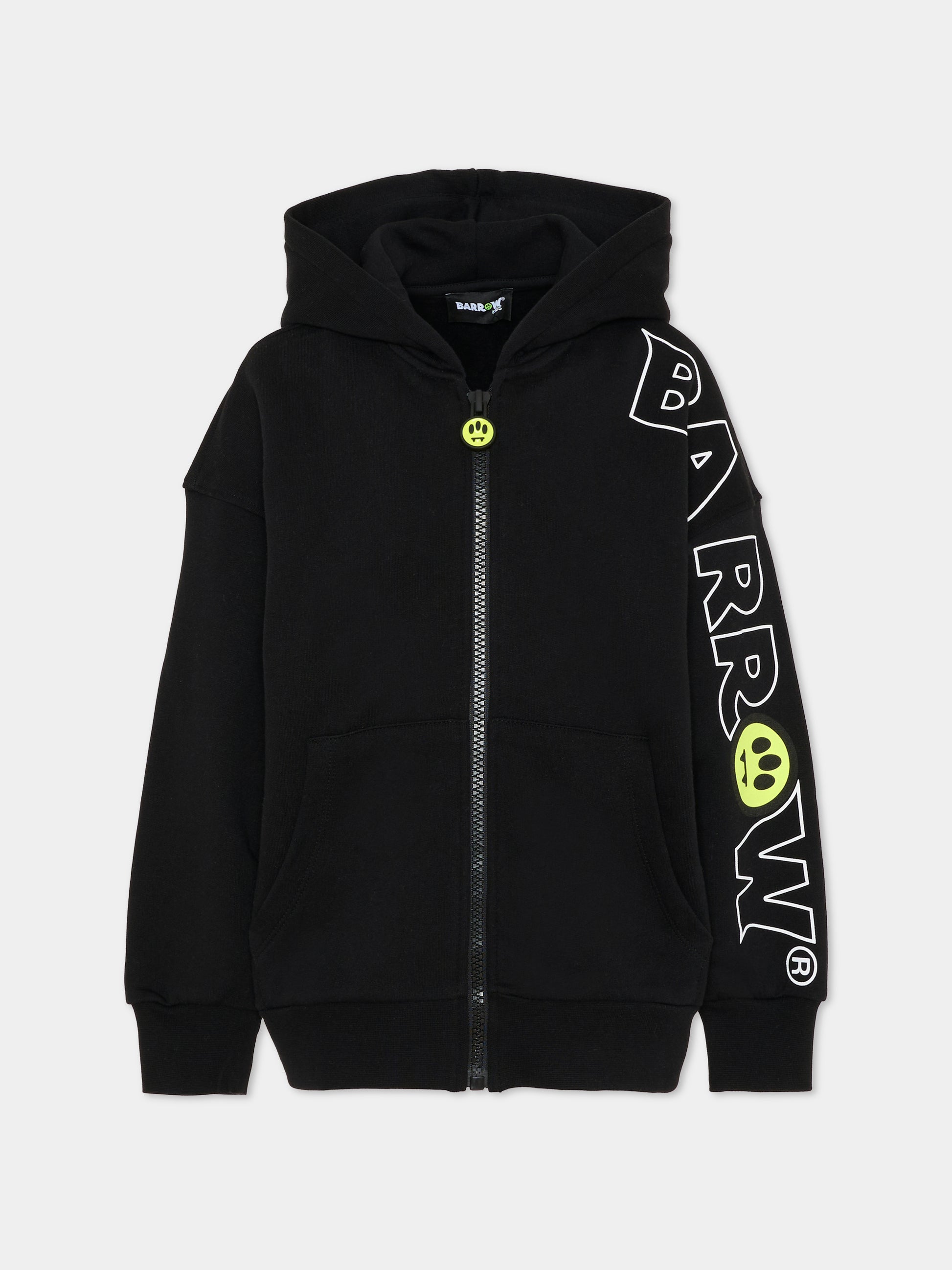 Felpa nera per bambini con smile e logo,Barrow,F5BKJUZH049 110