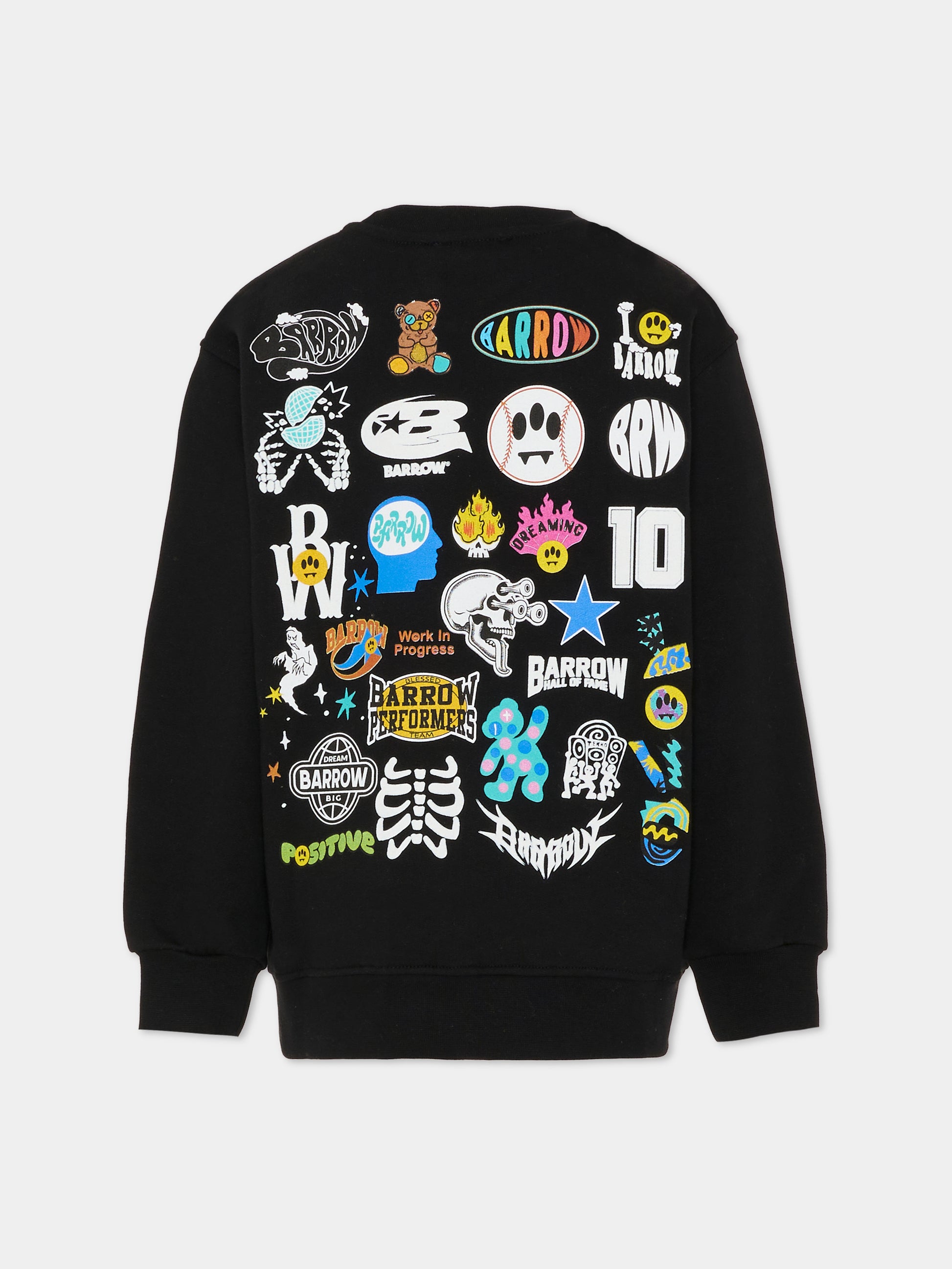 Felpa nera per bambino con logo,Barrow,F5BKJUSW161 110