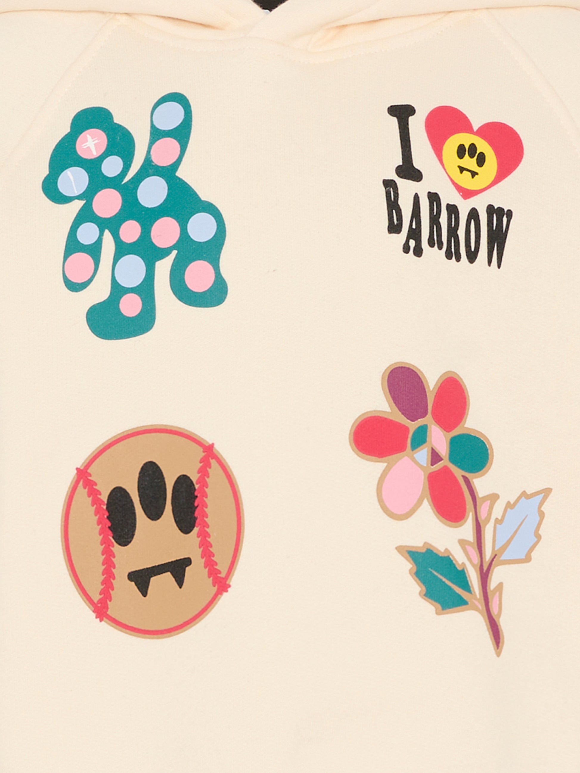 Felpa avorio per bambina con smile e scritta,Barrow,F5BKJGHS189 013