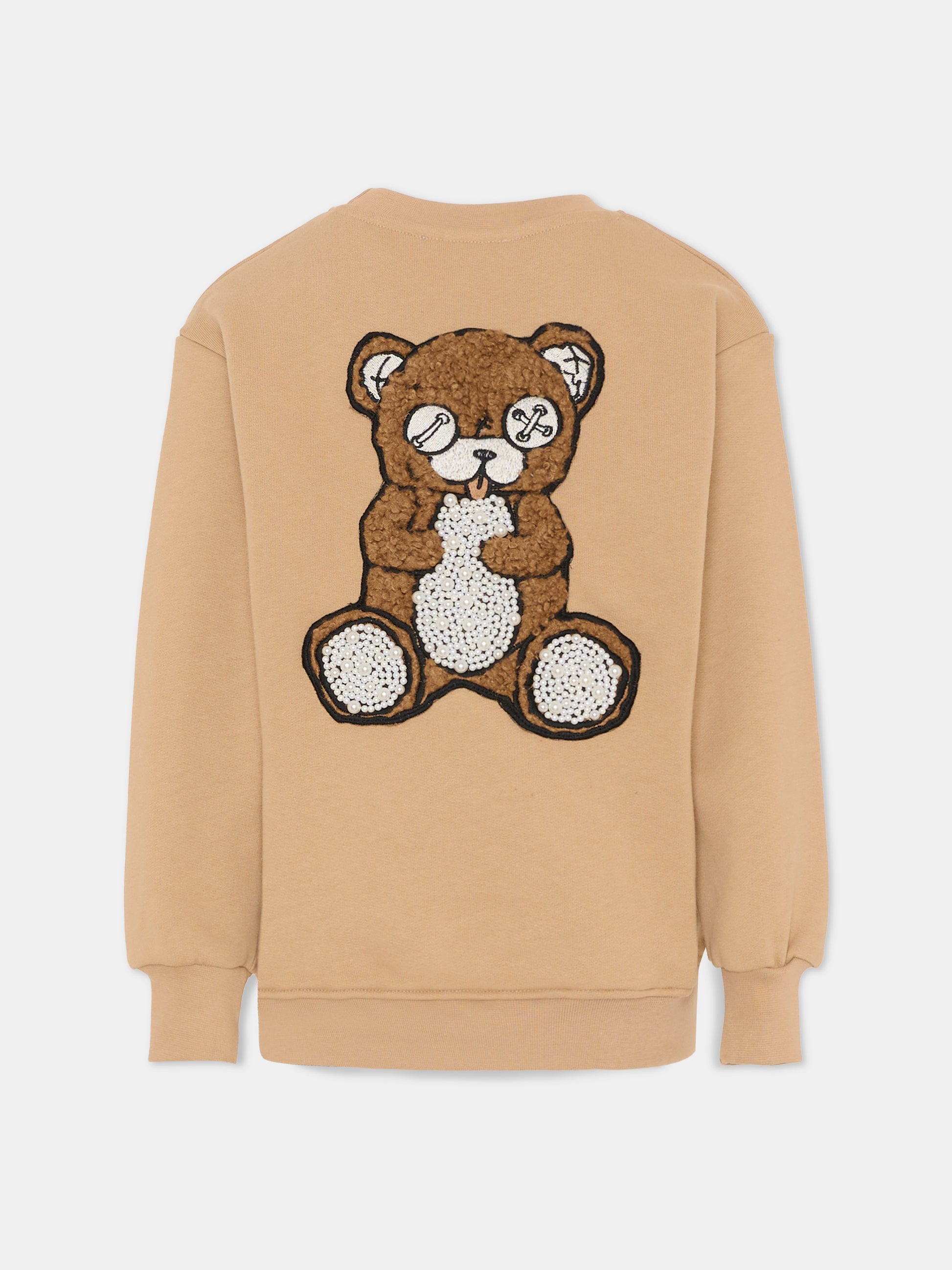 Felpa beige per bambina con Bear,Barrow,F5BKJGSW132 307