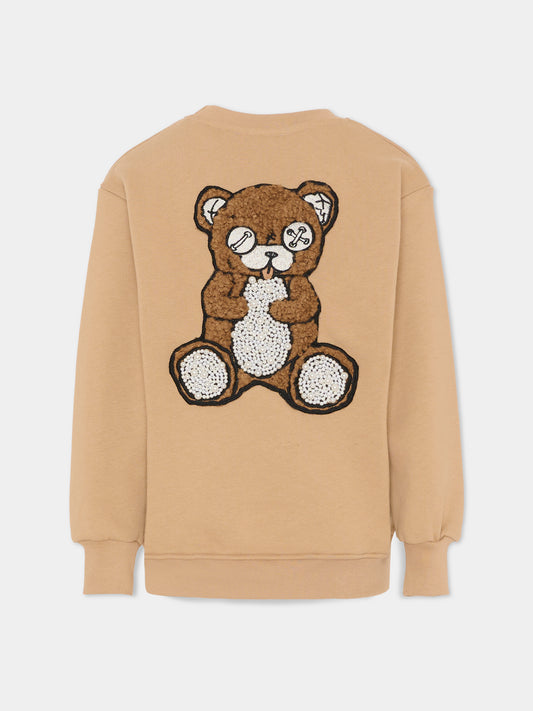 Felpa beige per bambina con Bear,Barrow,F5BKJGSW132 307