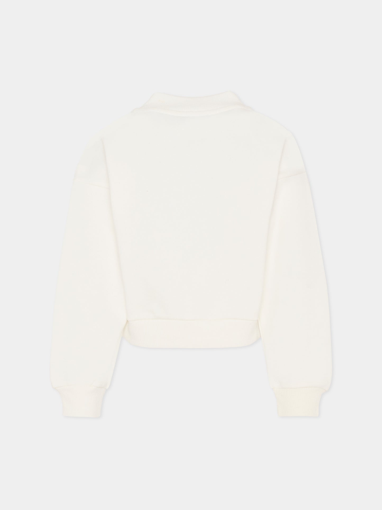 Felpa bianca per bambina con logo,Moschino Kids,HDF06K LCA58 10063