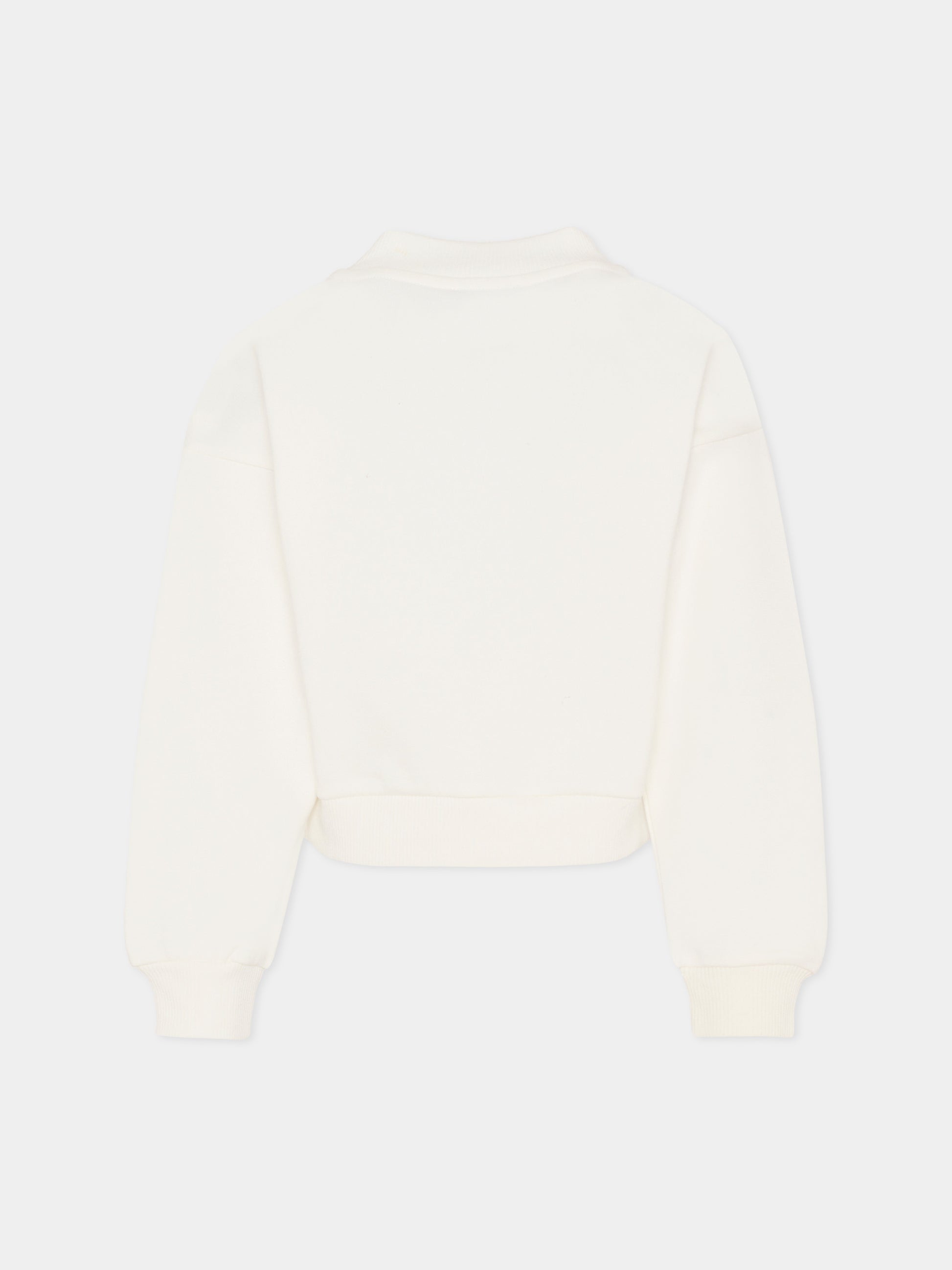 Felpa bianca per bambina con logo,Moschino Kids,HDF06K LCA58 10063