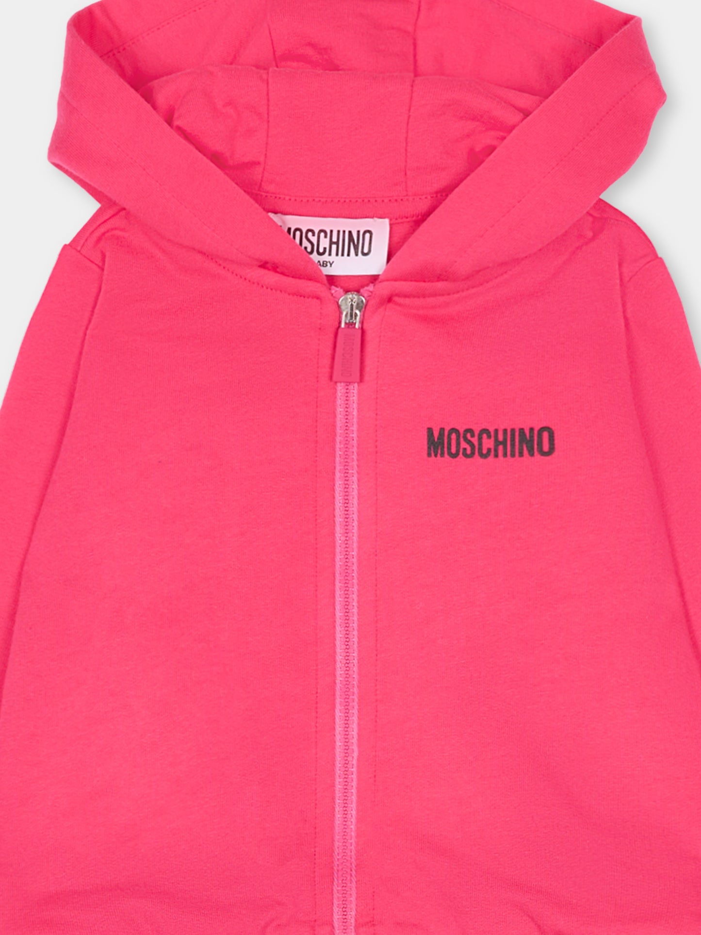 Completo fucsia per neonata con logo e Teddy Bear,Moschino Kids,MUK05G LCA40 50541