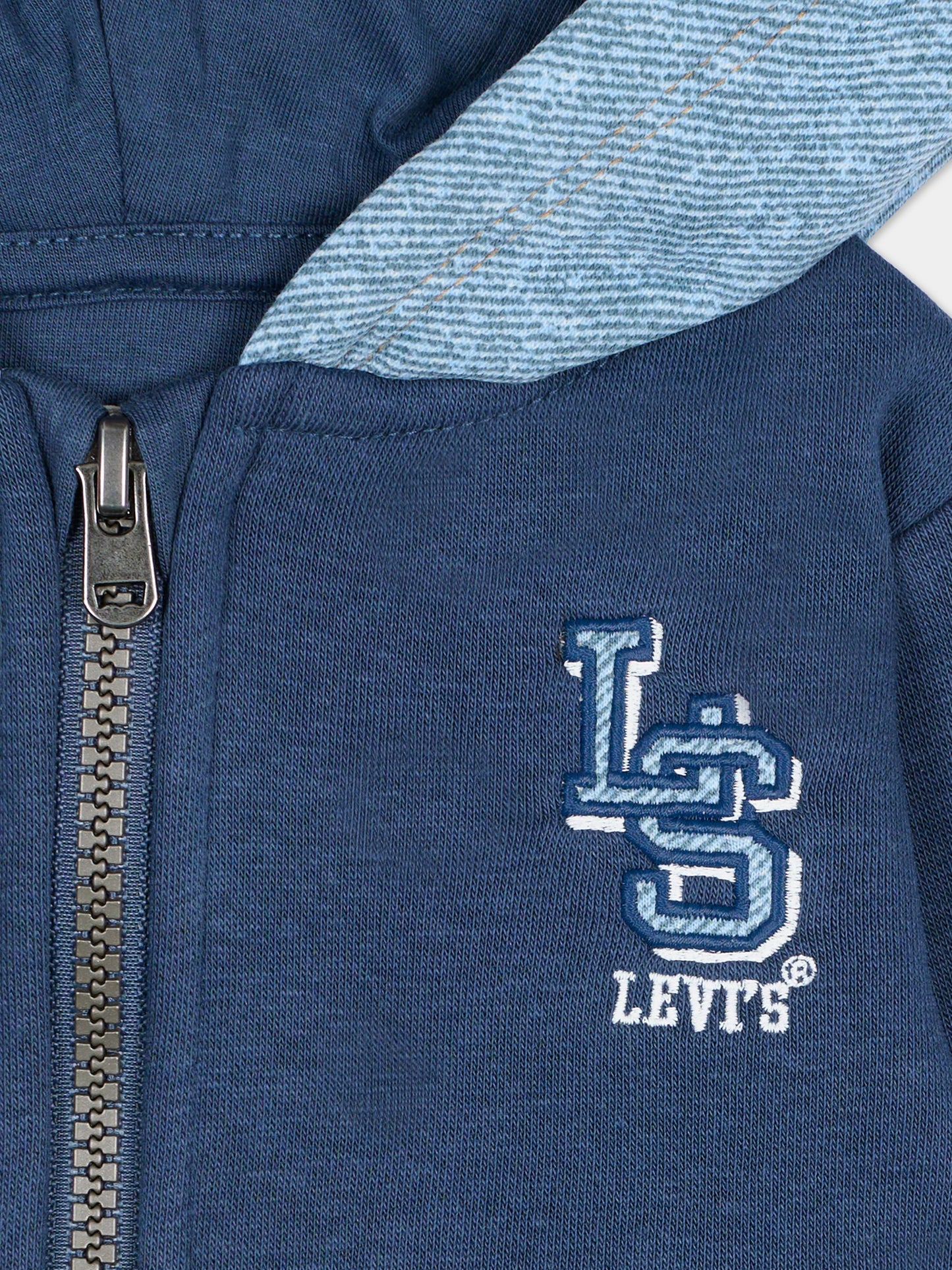 Felpa blu per neonato con logo ricamato,Levi's Kids,6EN725 UF3