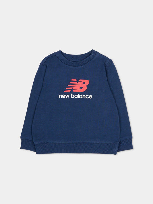 Felpa blu per neonato con logo,New Balance,LAKB0298I NNY
