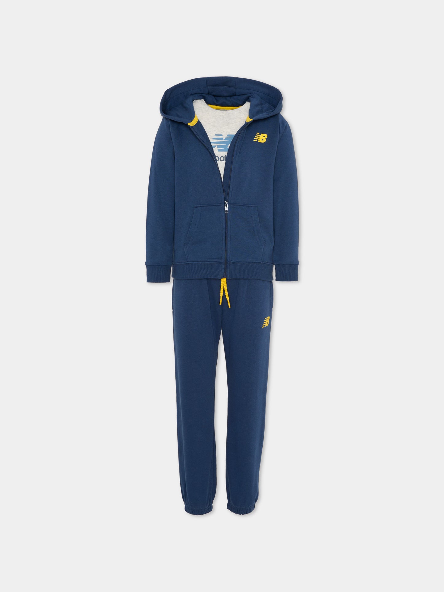 Completo blu per bambino con logo giallo,New Balance,LAKB0308I NNY