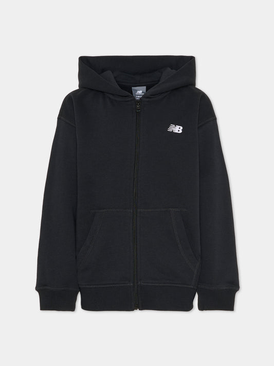 Felpa nera per bambini con logo,New Balance,LAKG0057 BK