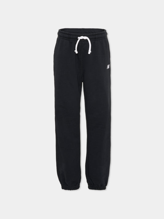 Pantaloni neri per bambini con logo,New Balance,LAKG0058 BK