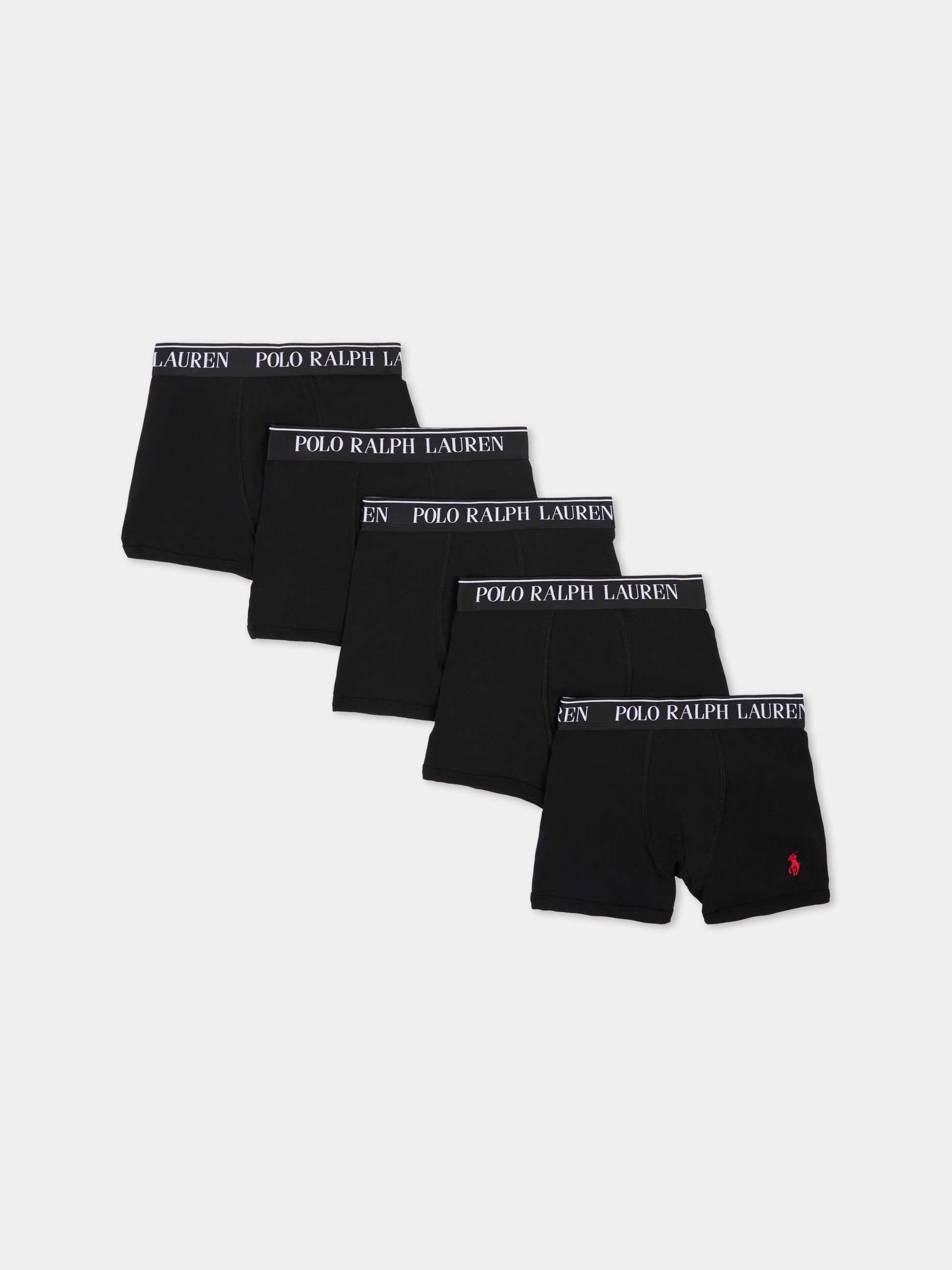 Set boxer nero per bambino con cavallino,Ralph Lauren Kids,9P5014 G9O