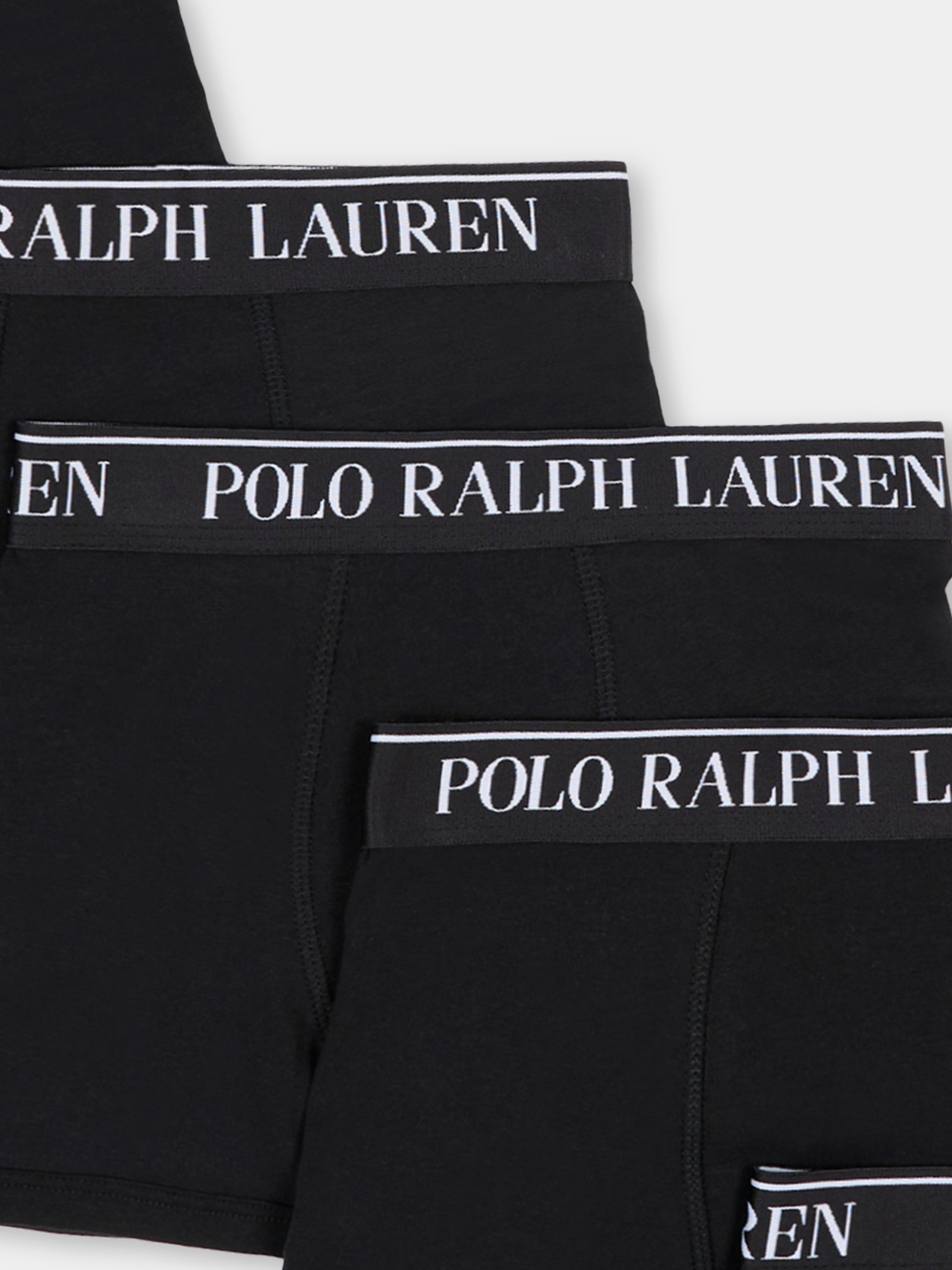Set boxer nero per bambino con cavallino,Ralph Lauren Kids,9P5014 G9O