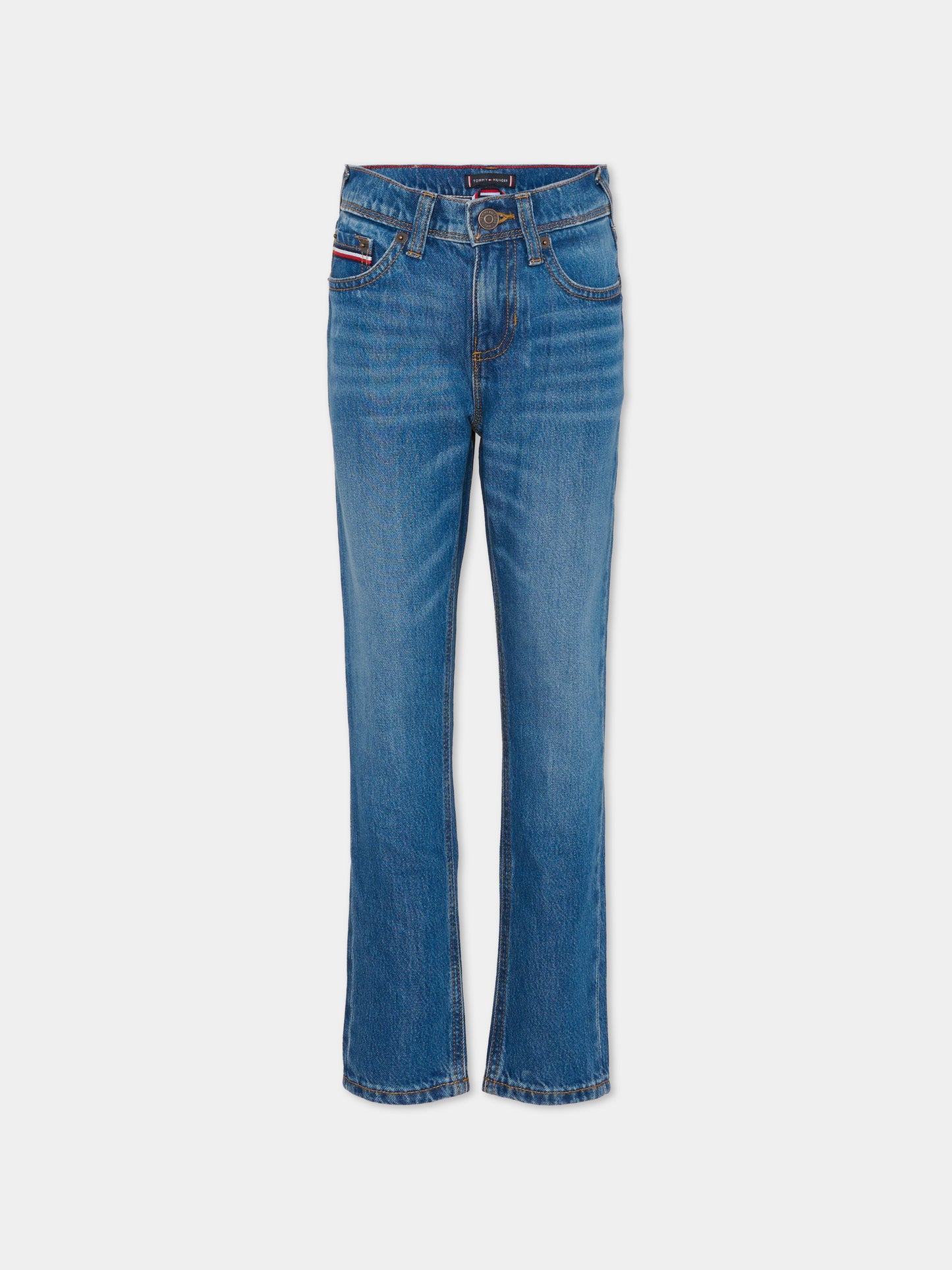 Jeans denim per bambini con bandierina,Tommy Hilfiger Junior,KB0KB09925 1CF