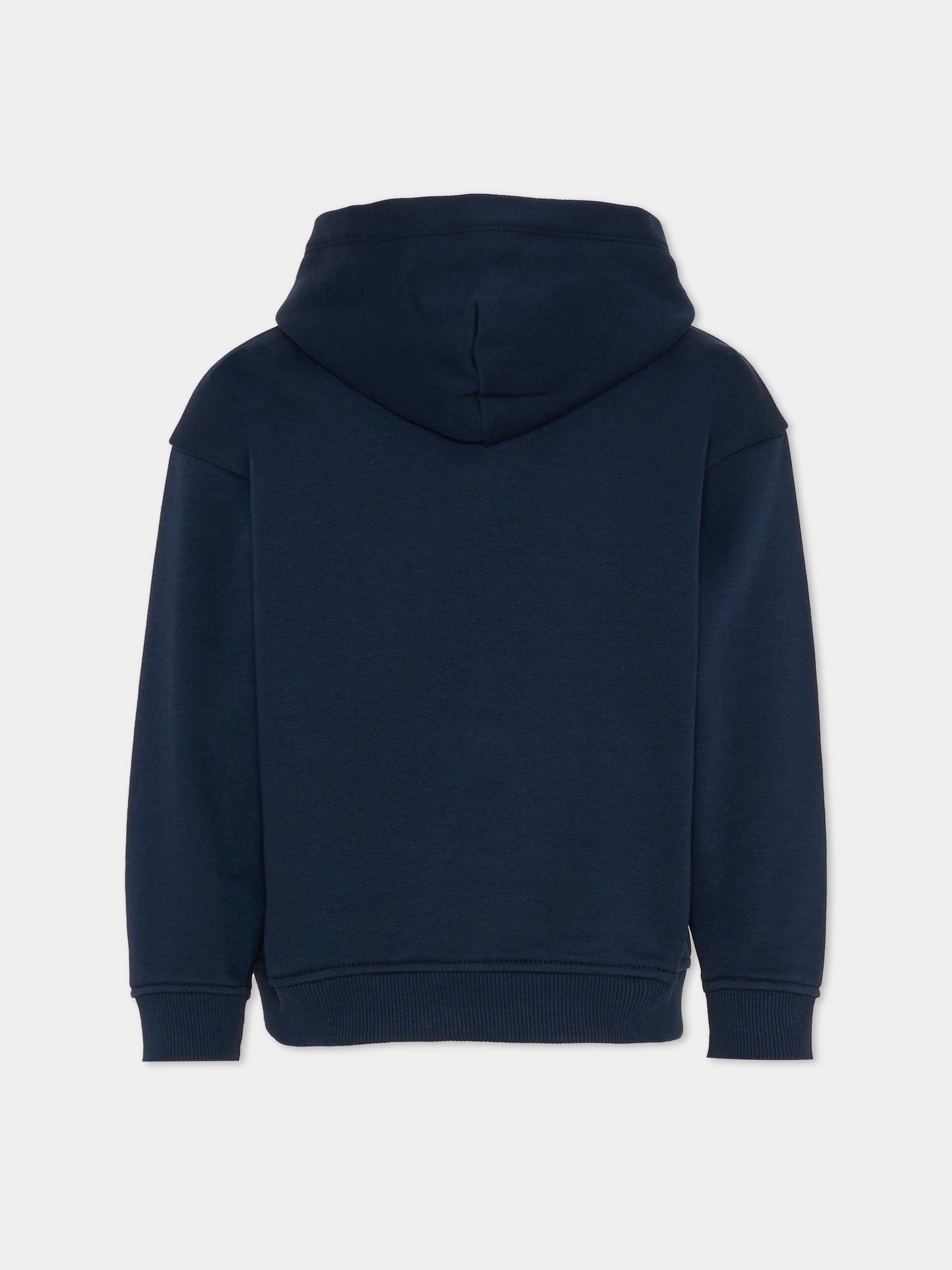 Felpa blu per bambino con bandierina,Tommy Hilfiger Junior,KB0KB10112 C1G
