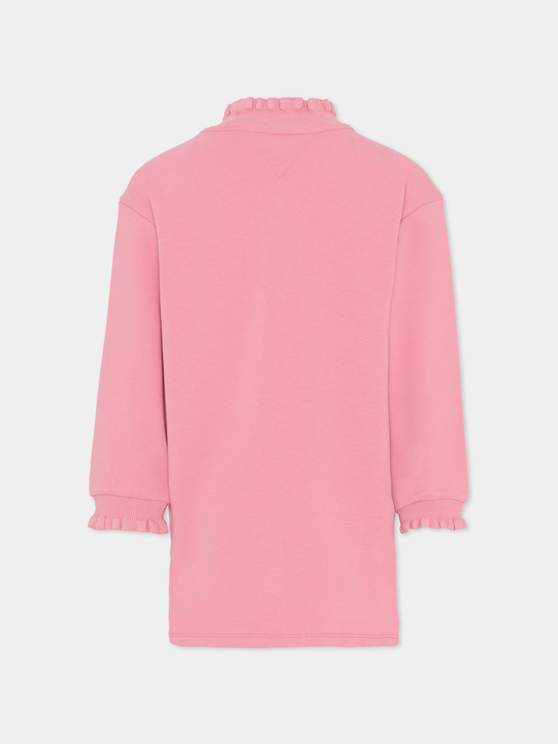 Vestito rosa per bambina con logo,Tommy Hilfiger Junior,KG0KG08795 THC