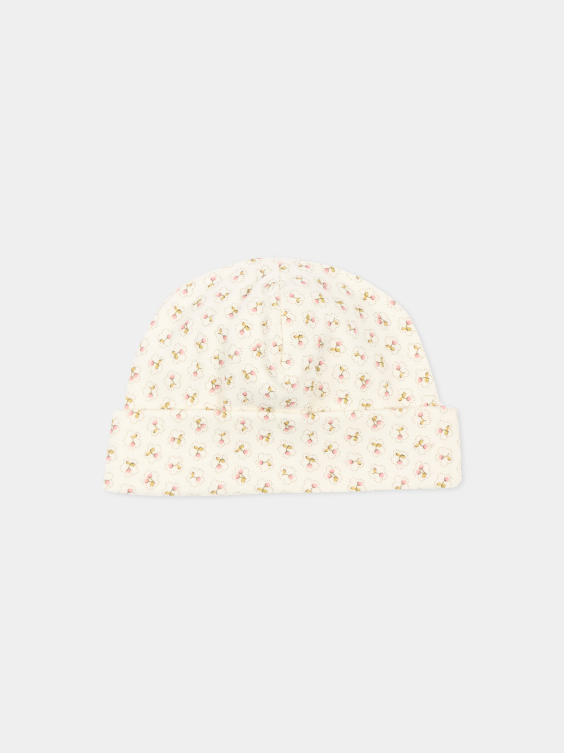 Cappellino avorio per neonata floreale,Bonpoint,W06NACK00002 624