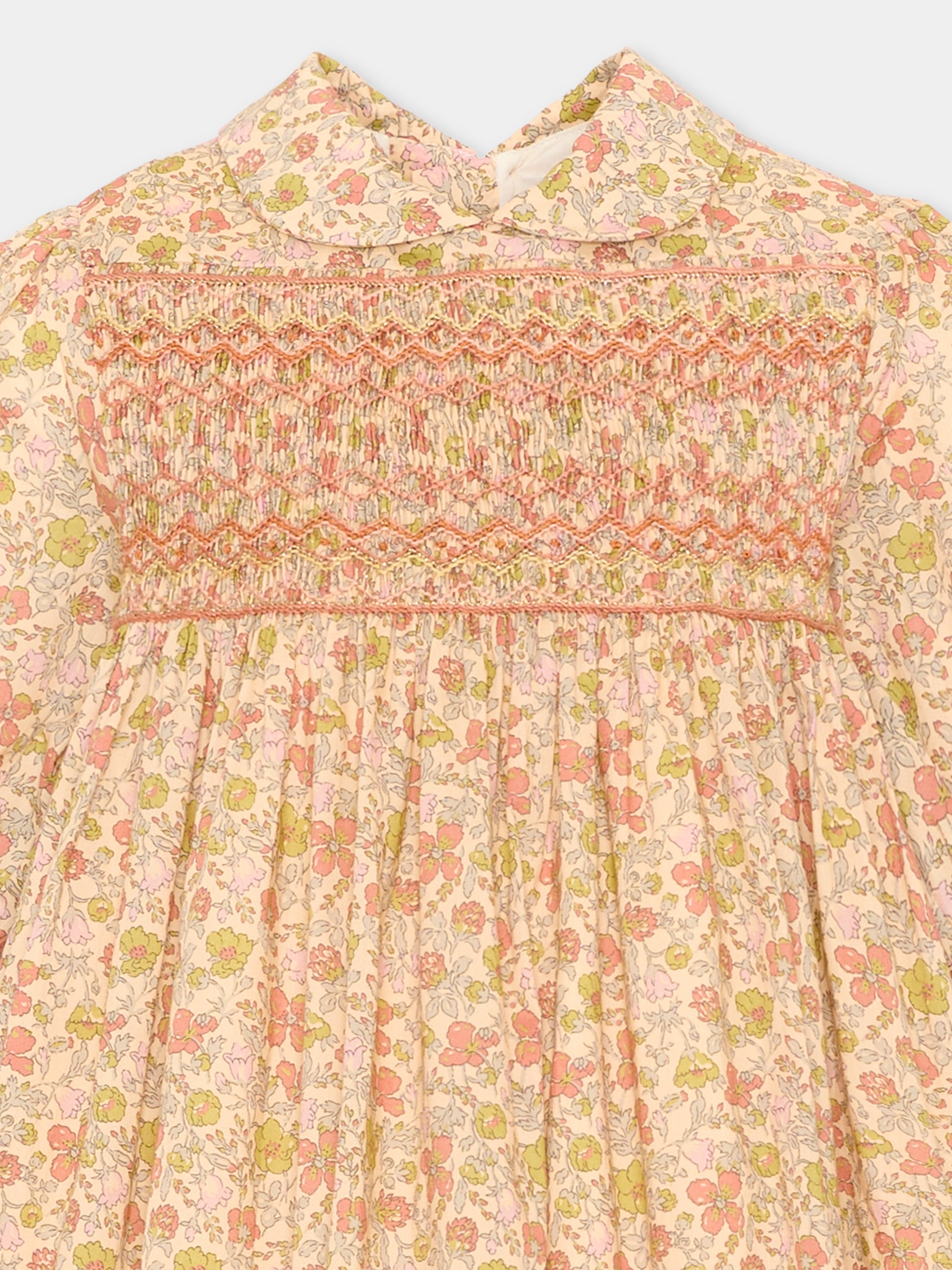 Abito a maniche corte multicolor per bambina floreale,Bonpoint,W06GDRW00001 523B