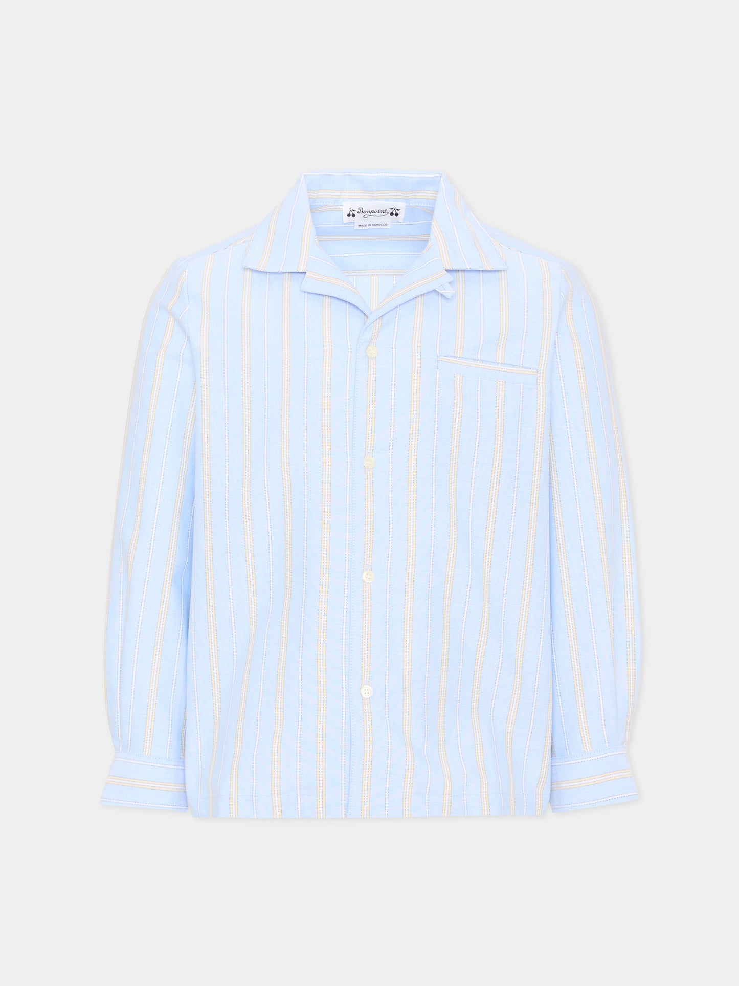 Camicia celeste a righe per bambino,Bonpoint,P06BSHW00001 215