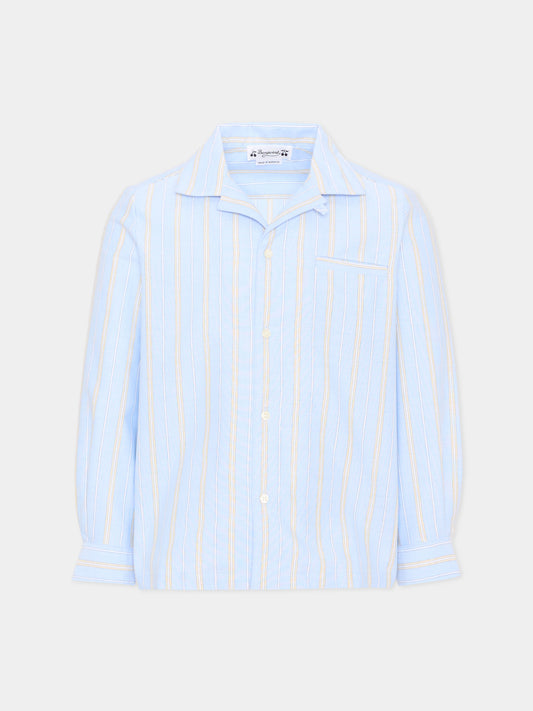 Camicia celeste a righe per bambino,Bonpoint,P06BSHW00001 215