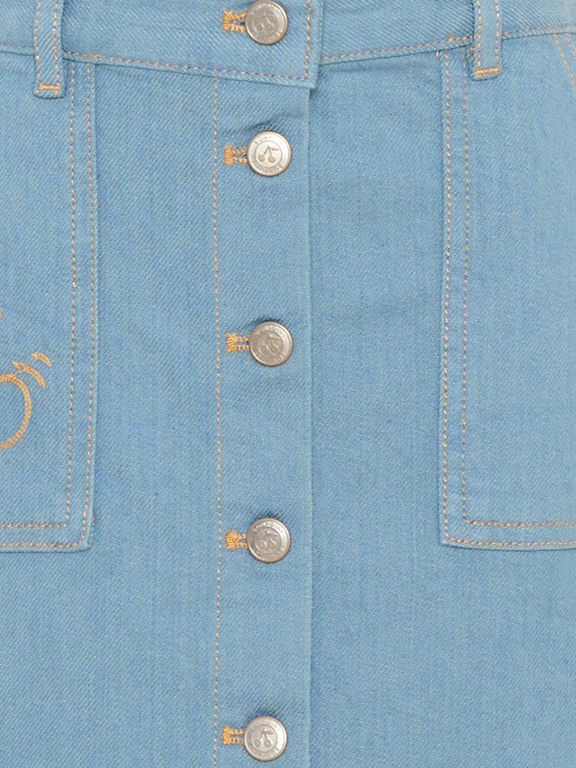 Gonna denim per bambina con ciliegia,Bonpoint,P06GSKW00001 014
