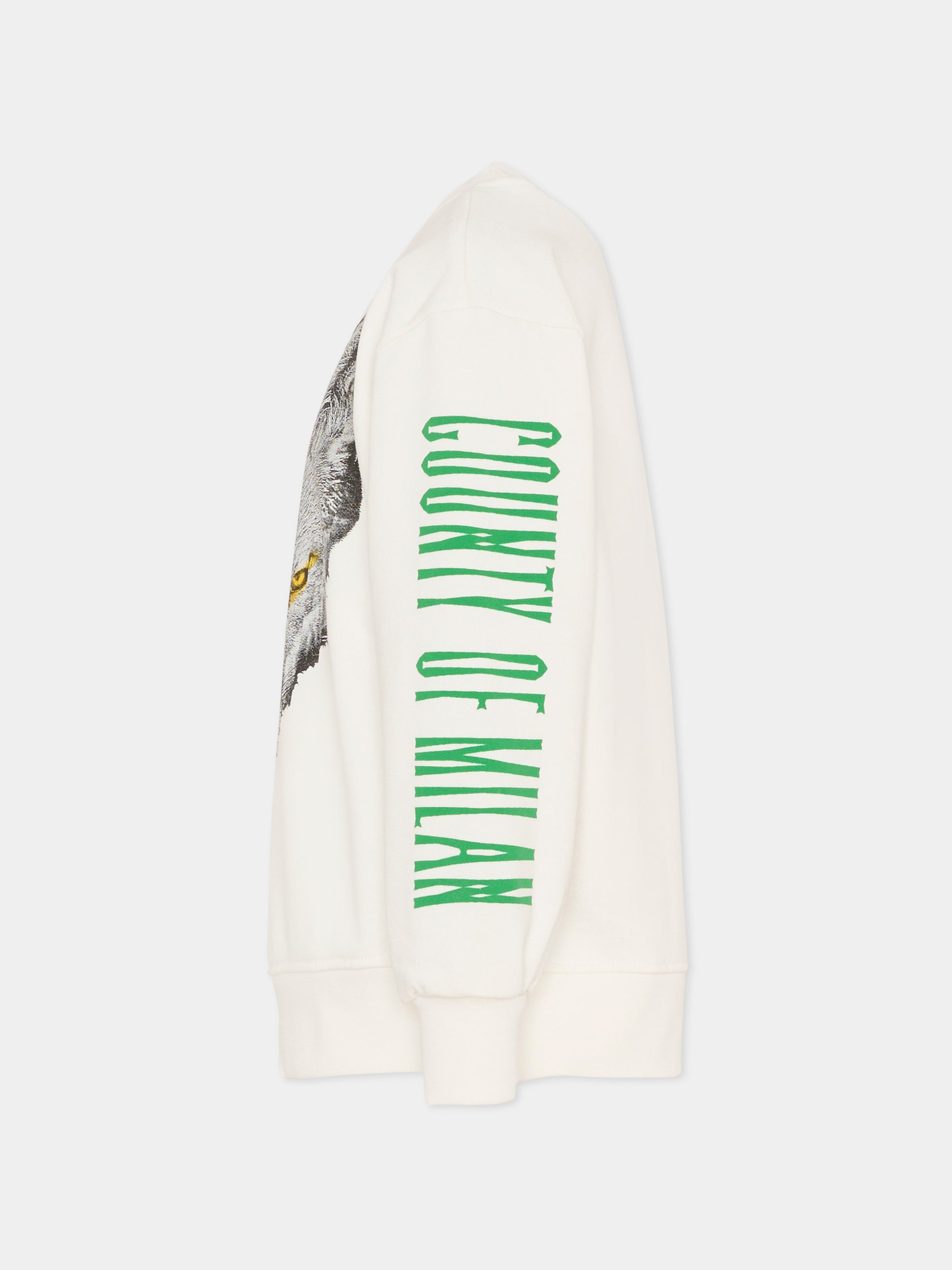 Felpa bianca per bambino con volpe,County Of Milan Kids,F5CMJBSW075 002