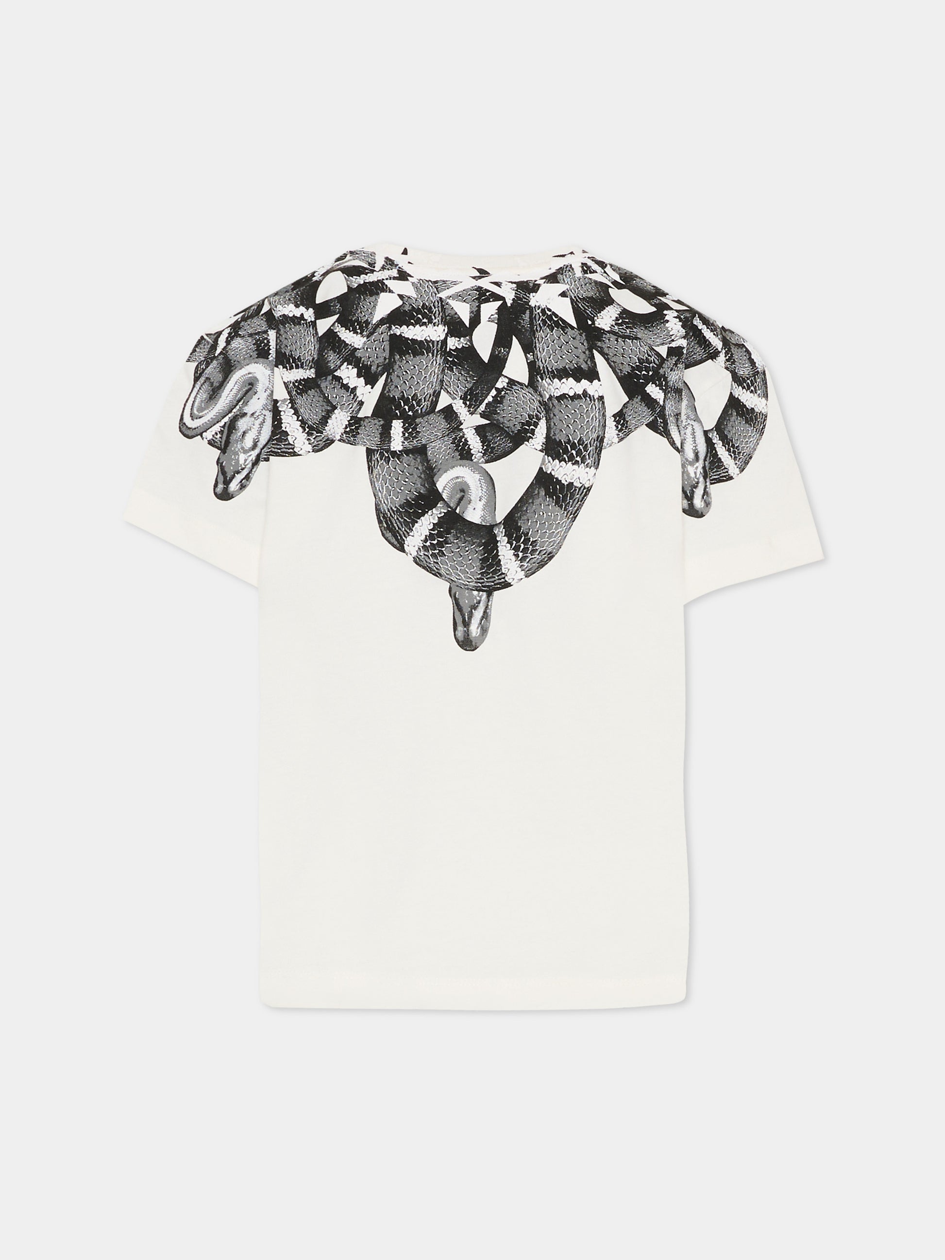 T-shirt avorio per bambino con serpente,County Of Milan Kids,F5CMJBTH042 002