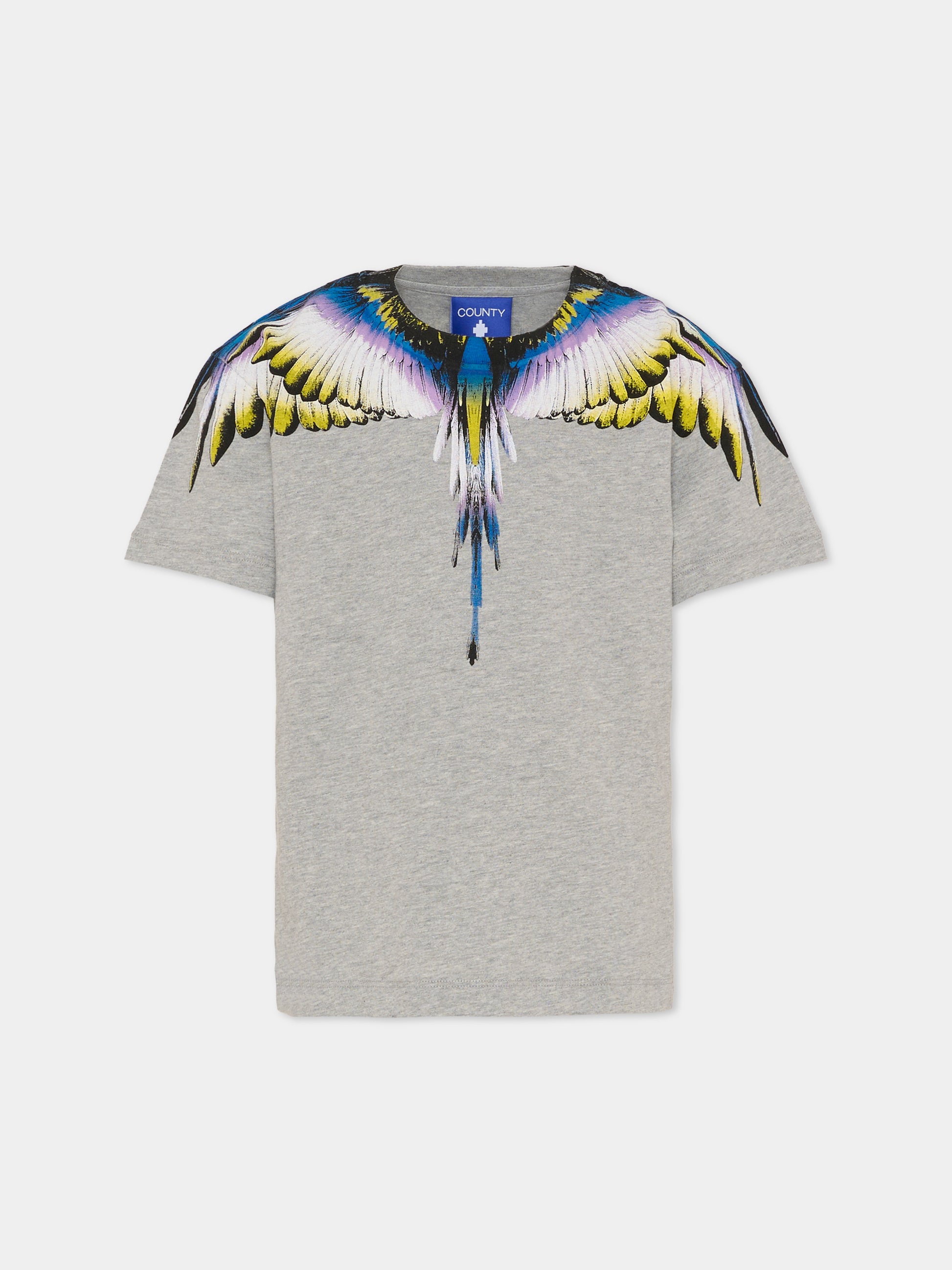 T-shirt grigia per bambino con ali,County Of Milan Kids,F5CMJBTH064 101